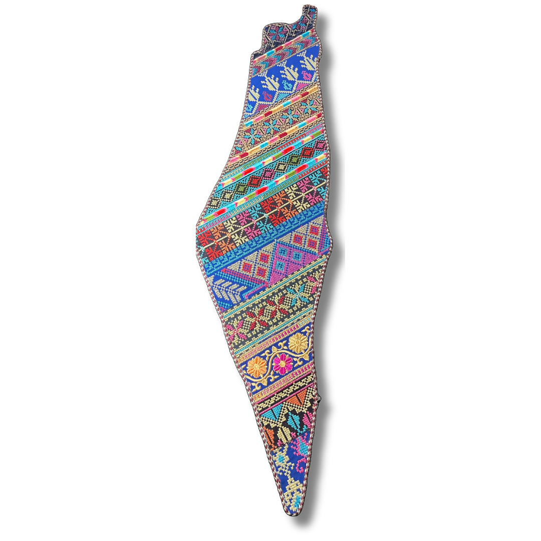 Handcrafted Tatreez Embroidered Home Decor - Palestine Country Shape