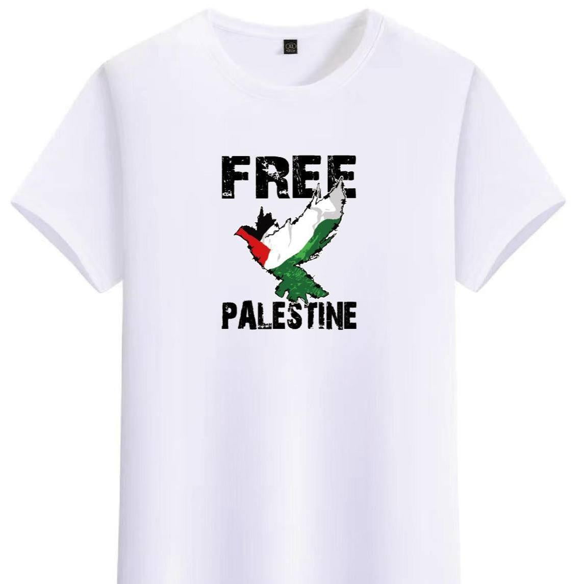 High-Quality "Free Palestine" Bird Design Shirt: 100% Cotton