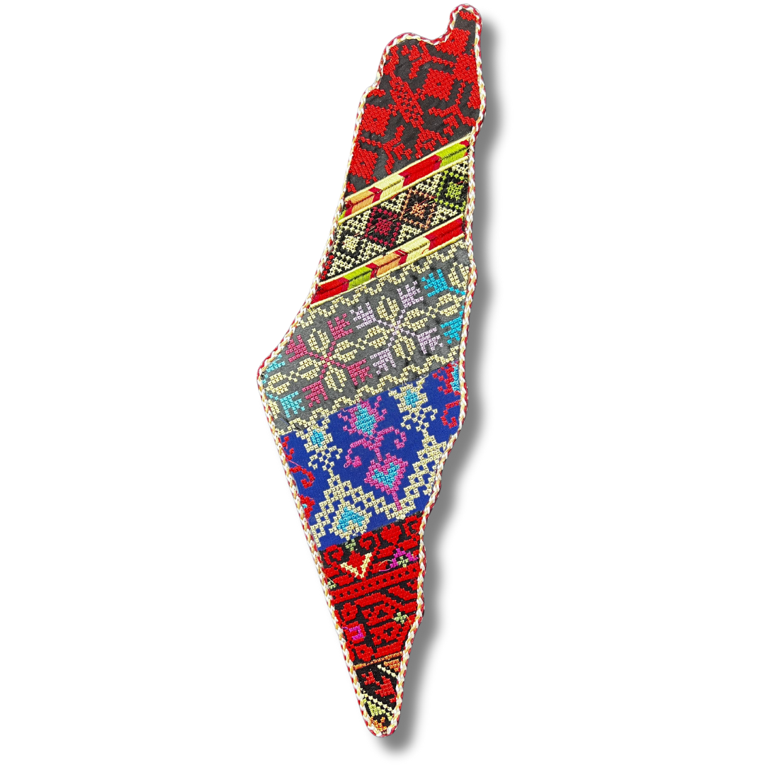 Exquisite Tatreez Embroidered Palestine Map Wall Art – Premium Cultural Decor