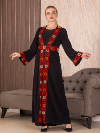 Embroidery Black-Red Cardigan: Timeless Elegance and Versatility