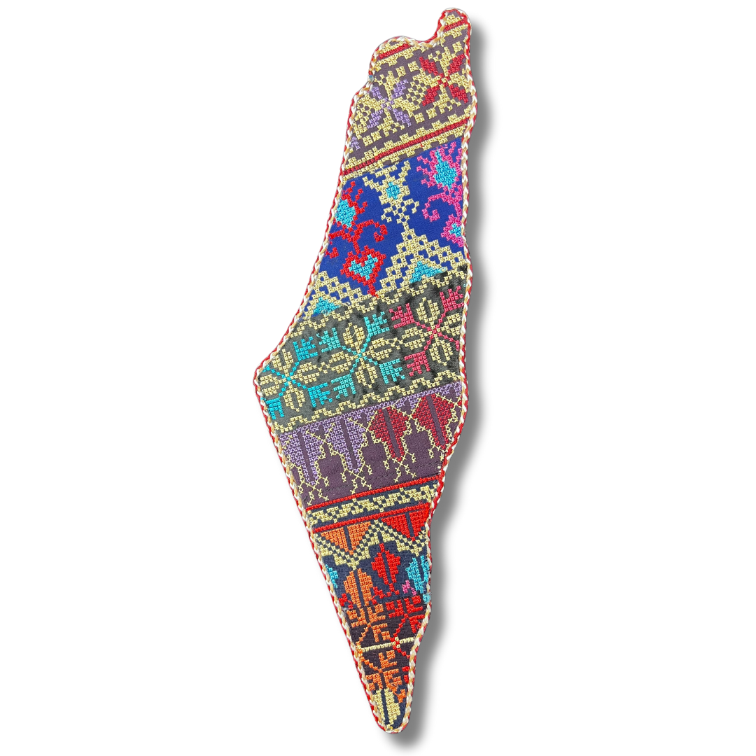 Exquisite Tatreez Embroidered Palestine Map Wall Art – Premium Cultural Decor