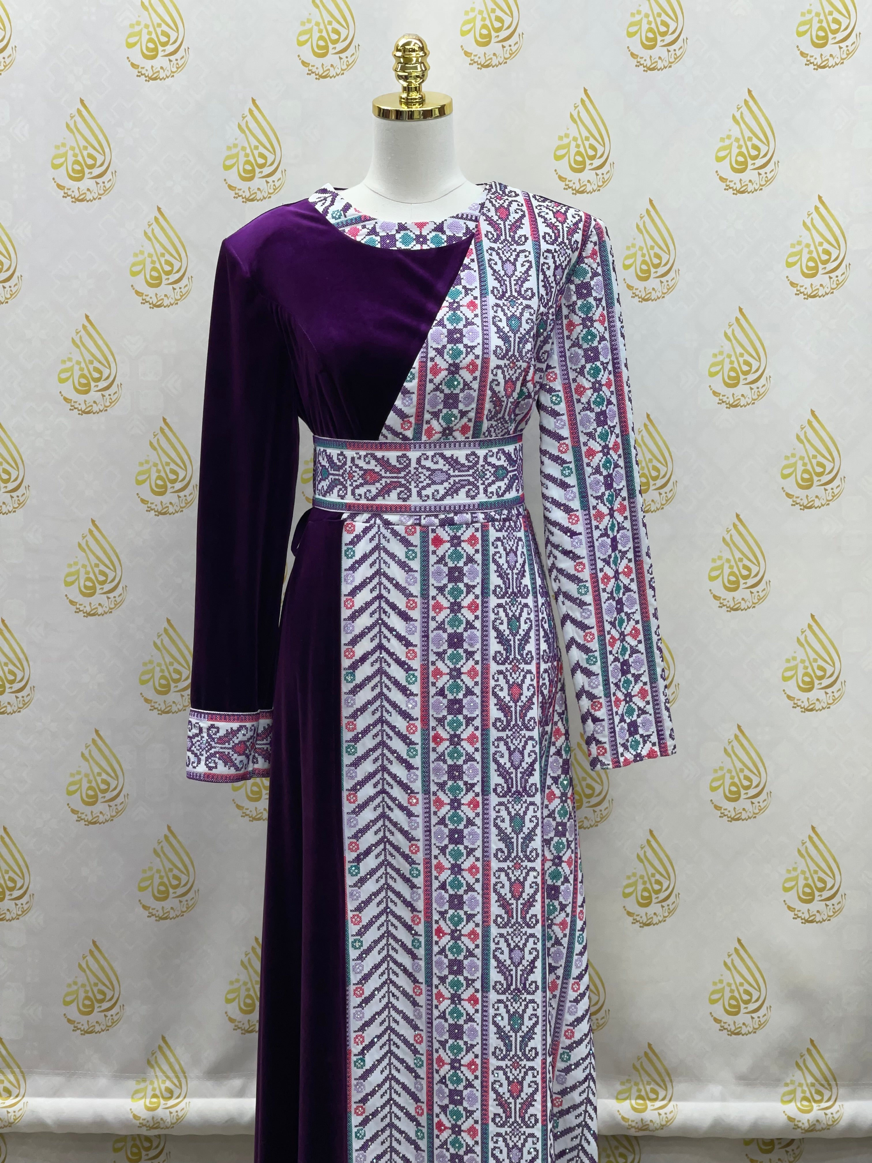 Modren Embroidered velvet dress