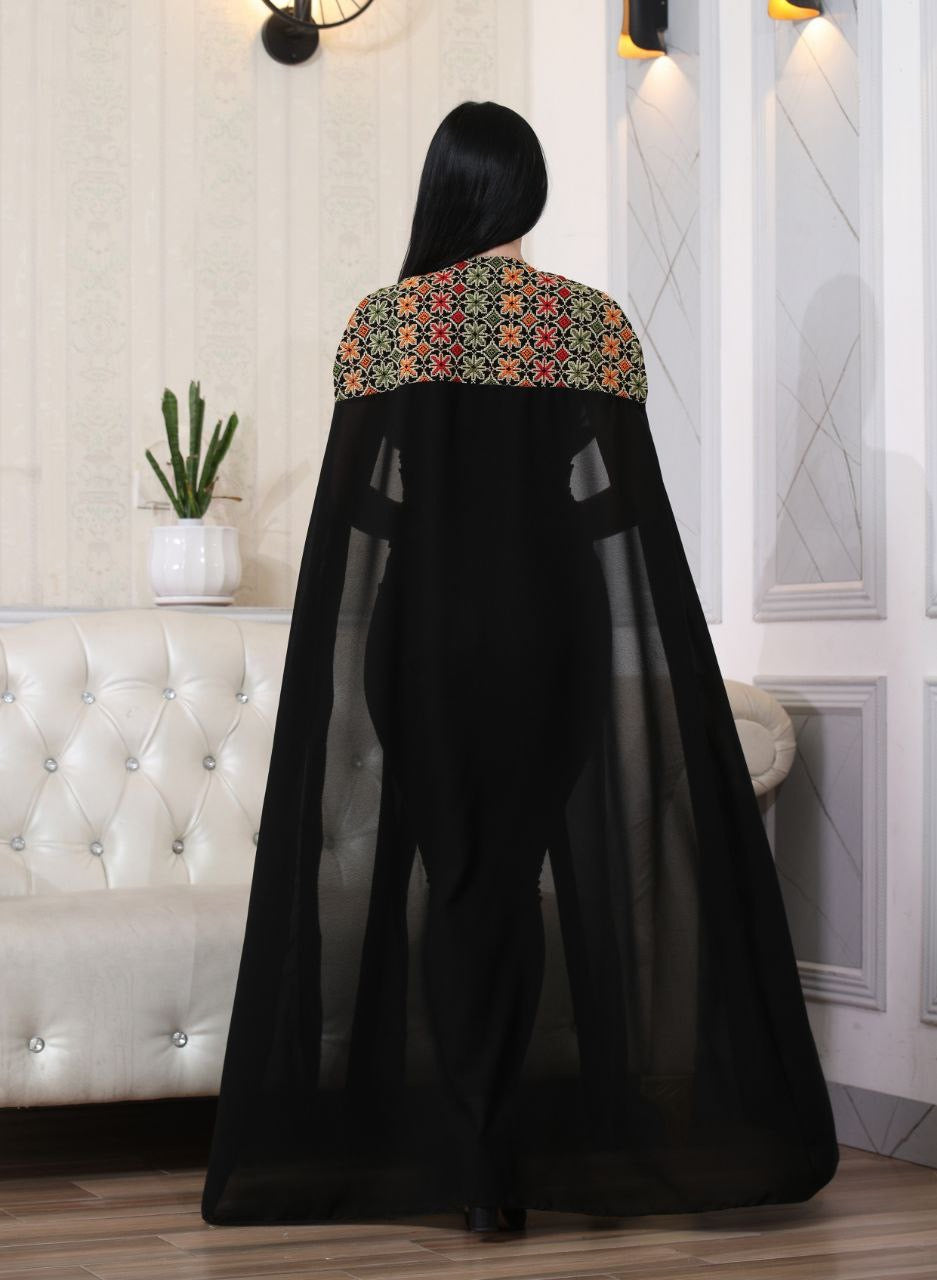 Multi-Color Embroidered Star Bisht – Elegant and Stylish Wardrobe Essential