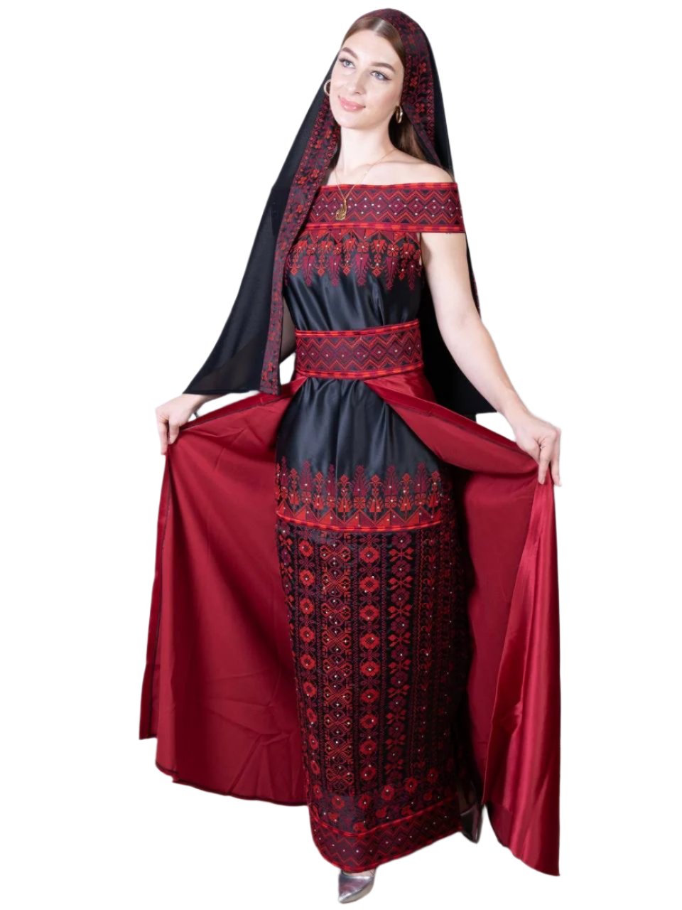 Exquisite Elegance: Embroidered Dress With Skirt