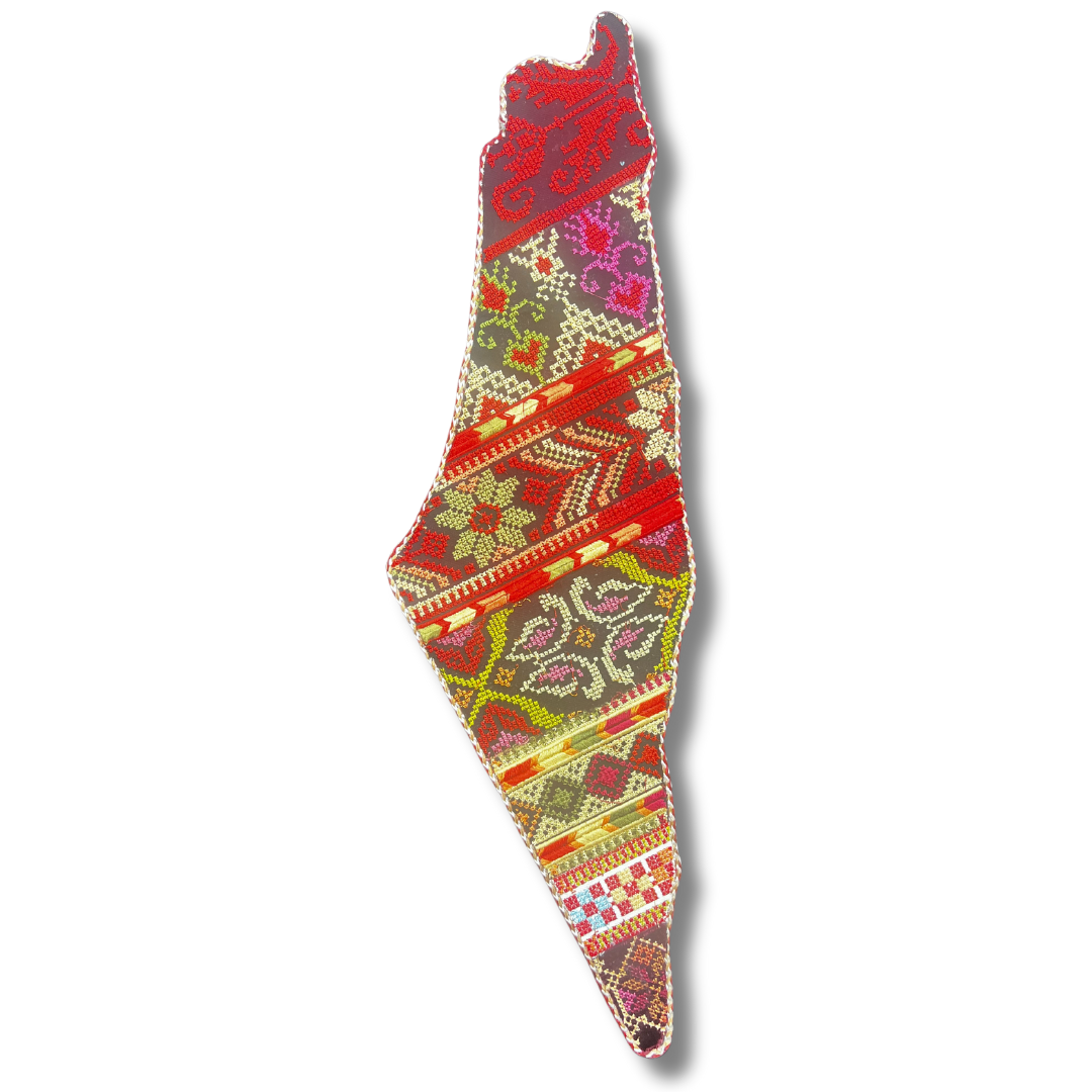 Premium Tatreez Embroidered Palestine Map Decor – Authentic Cultural Elegance