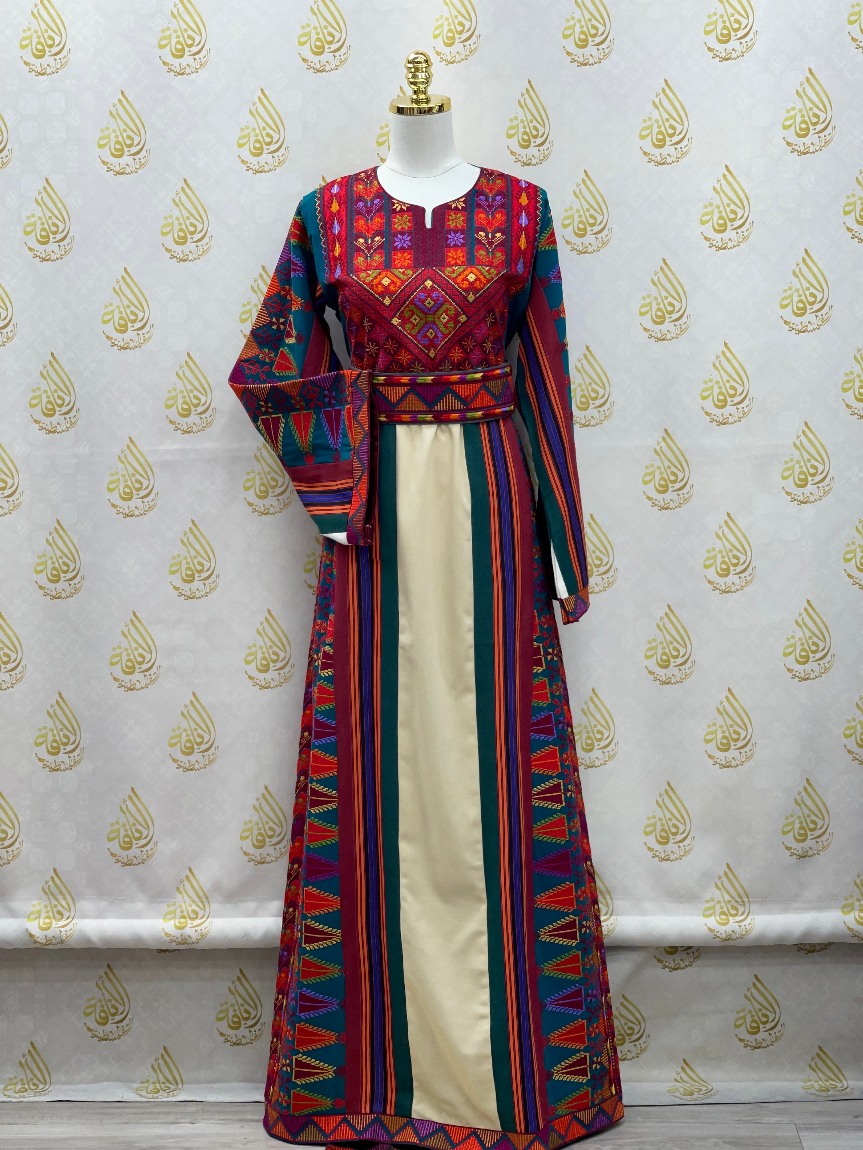 Turquoise Majdalwi Embroidery Thoub