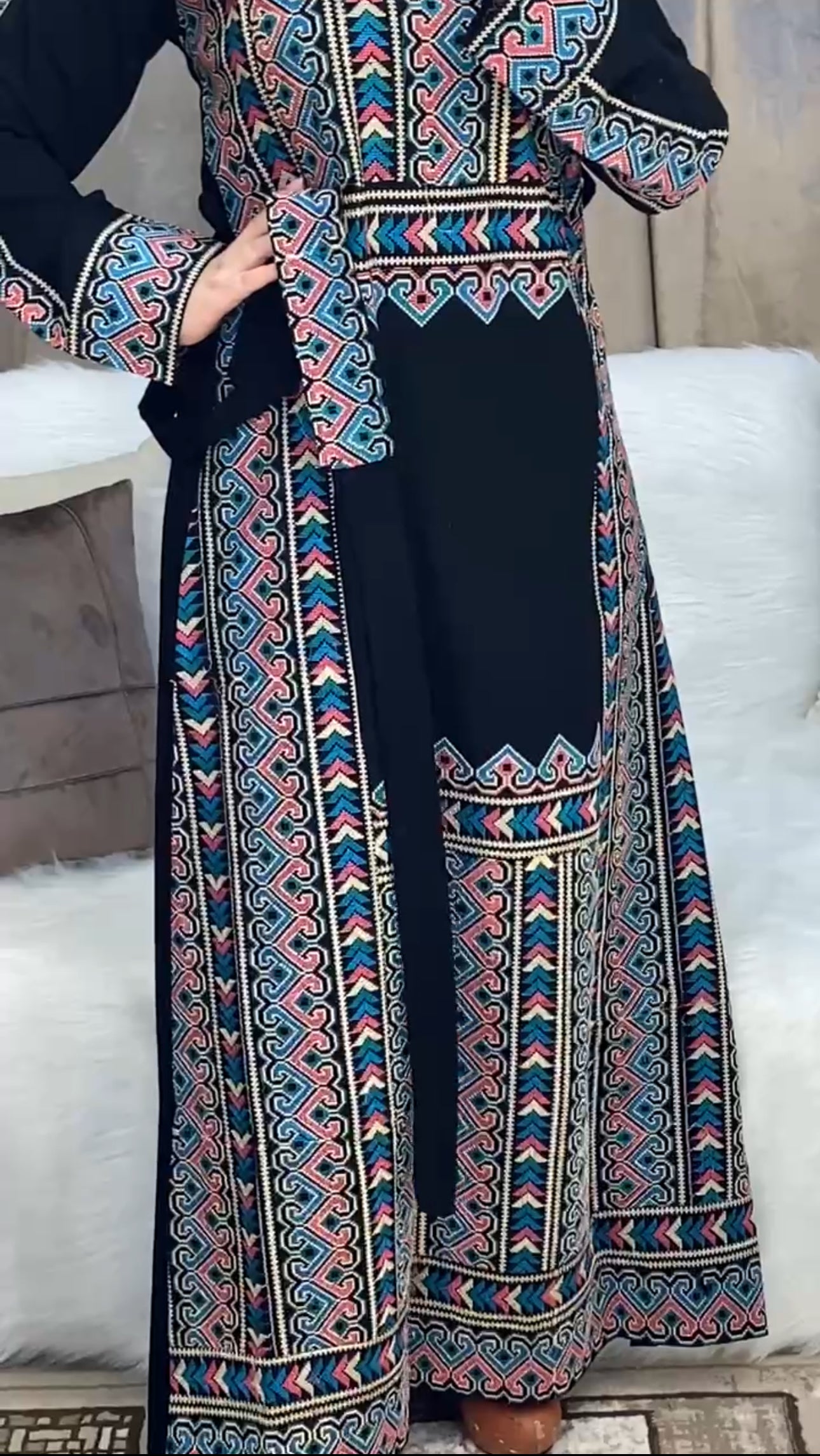 Colorful Embroidery Abaya