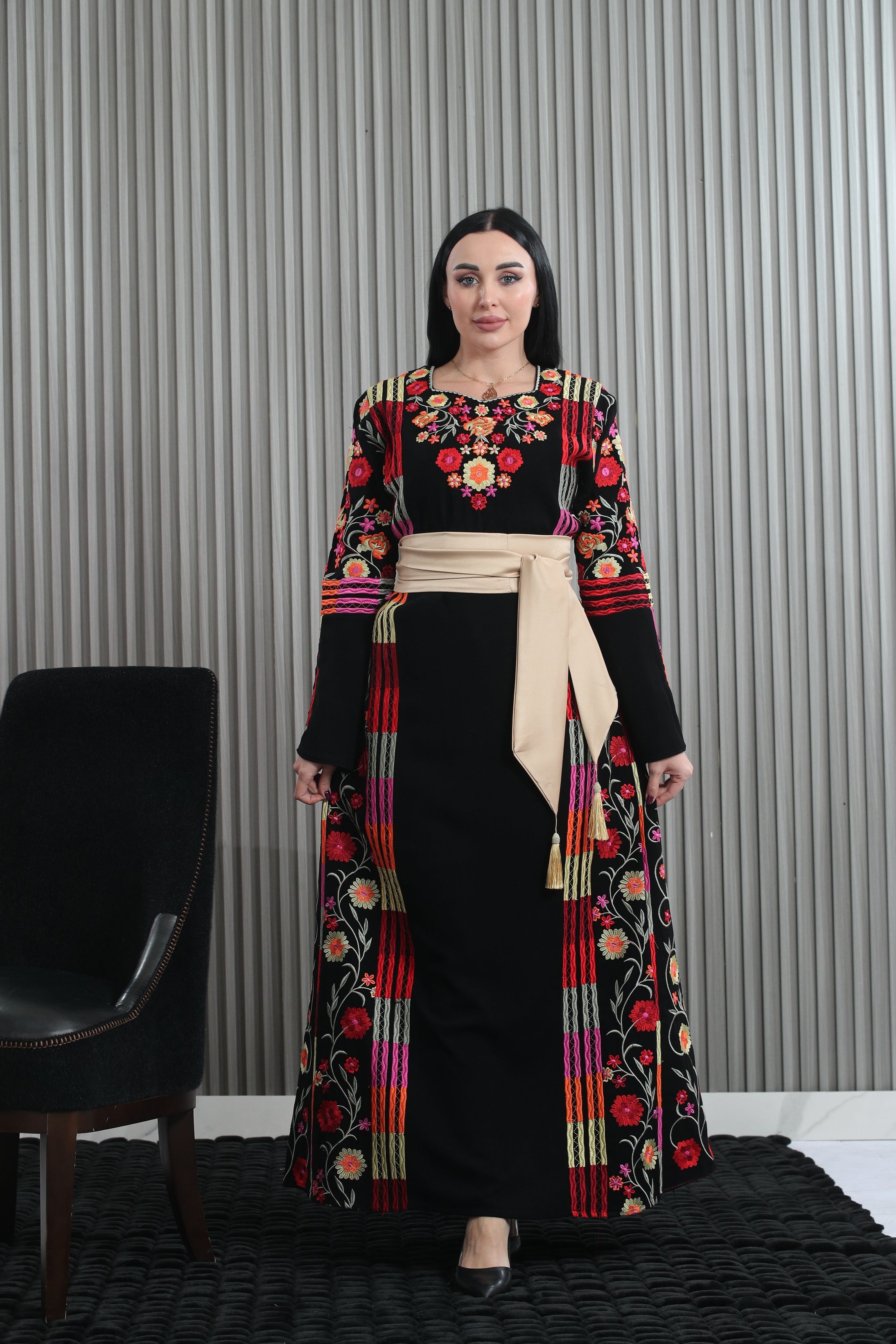 Embroidered Multicolored Thoub