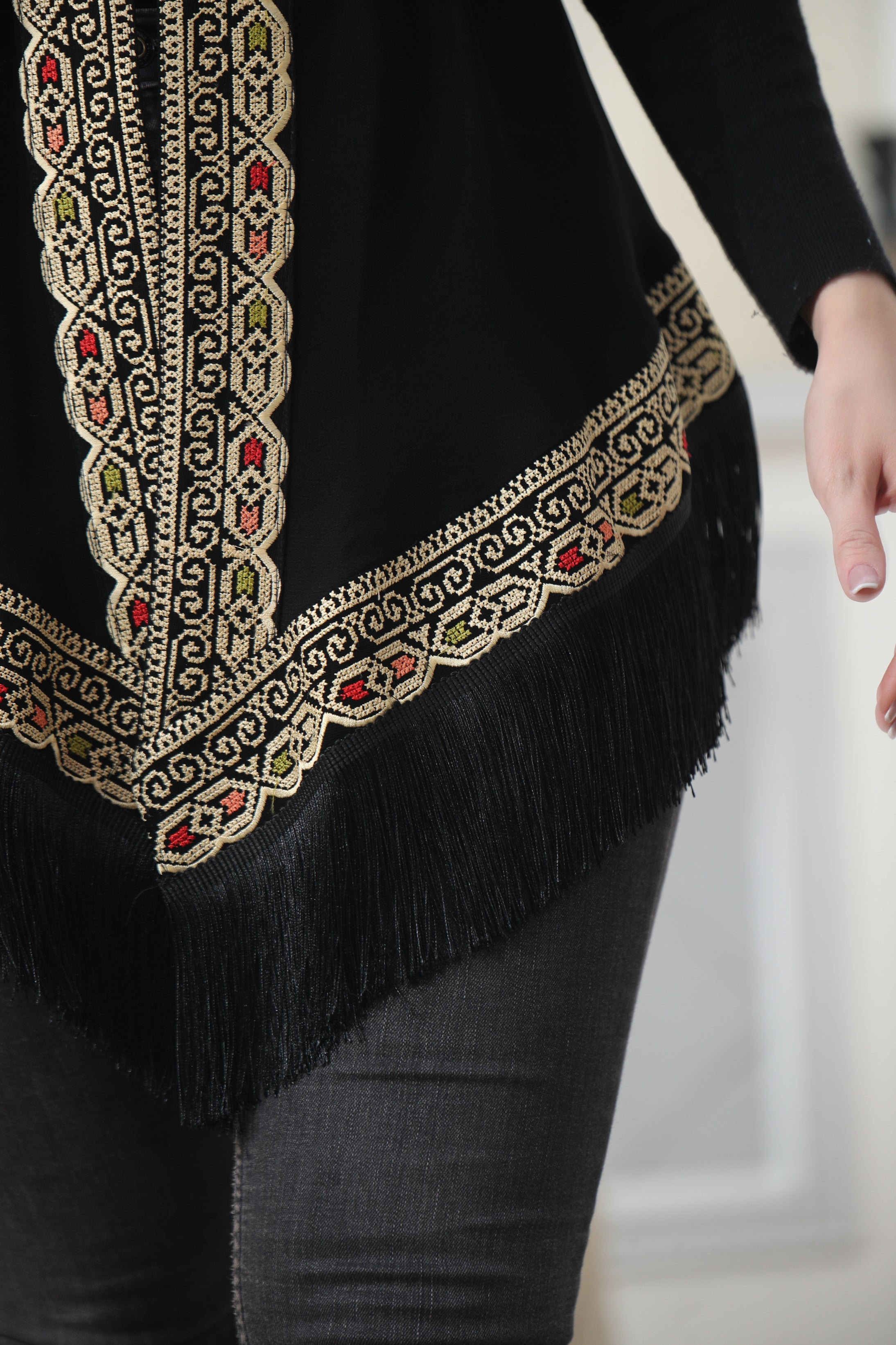 Embroidered Chiffon Vest