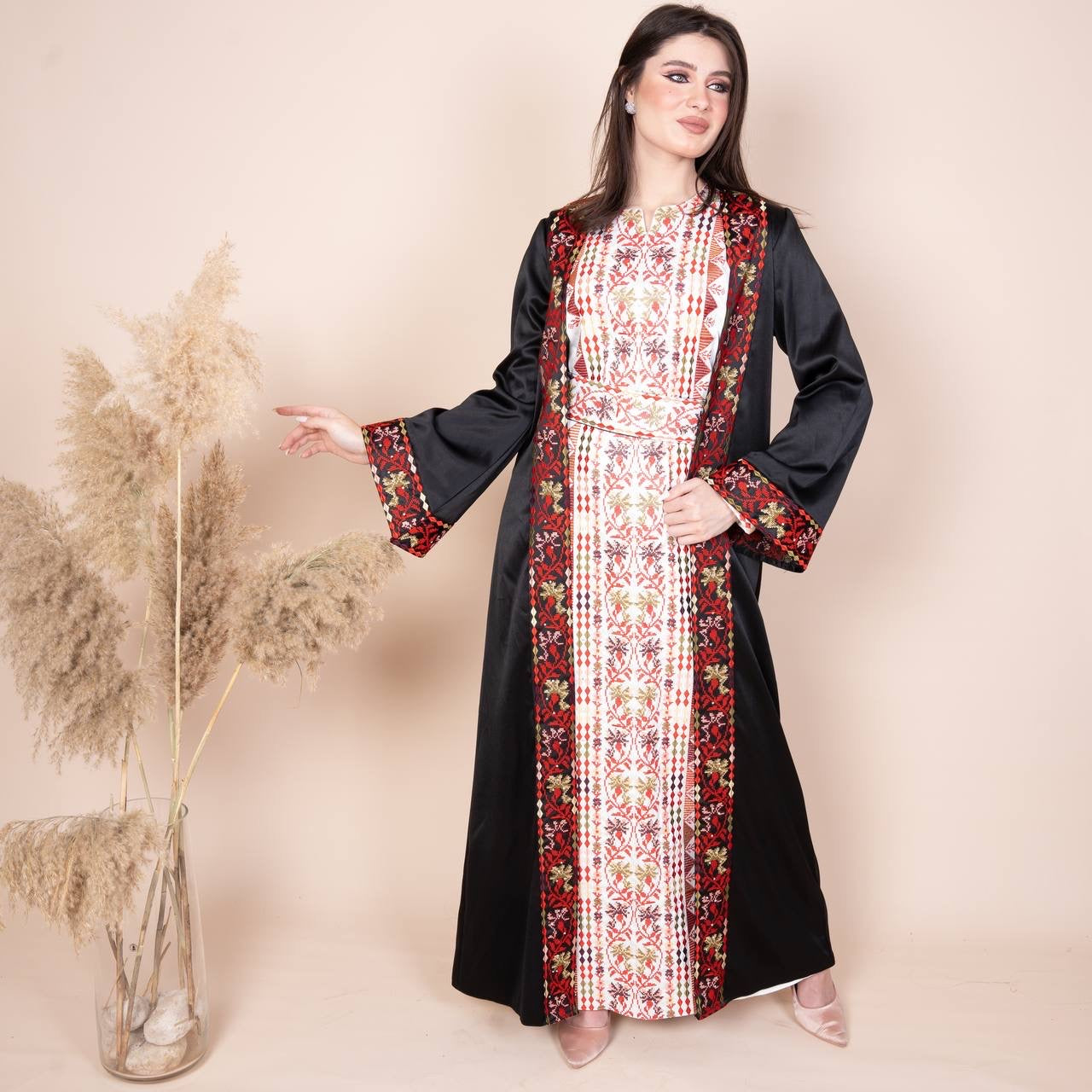 Embroidery Satin Kaftan