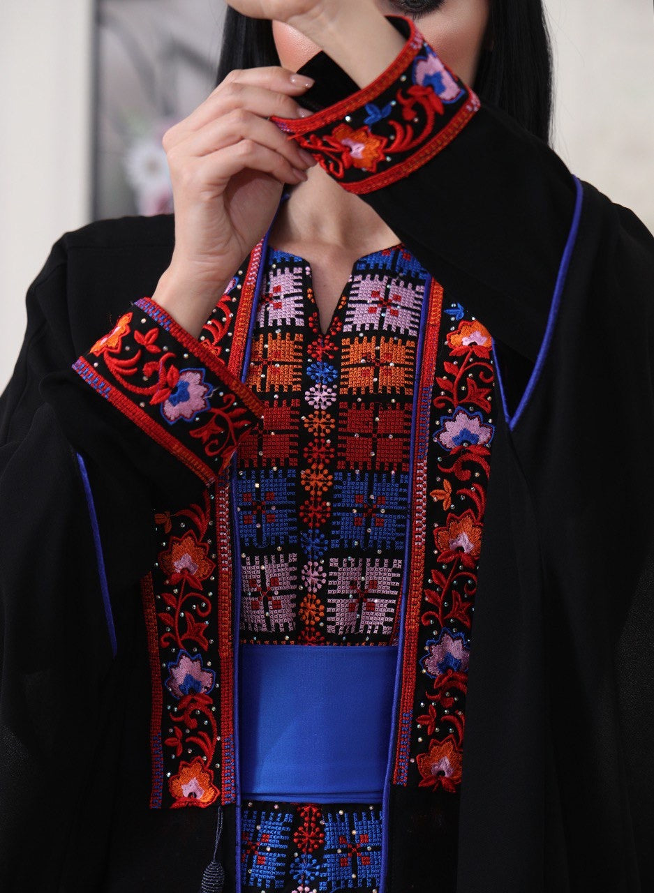 Embroidered Arabic Letters Cardigan: Elegance with Cultural Flair