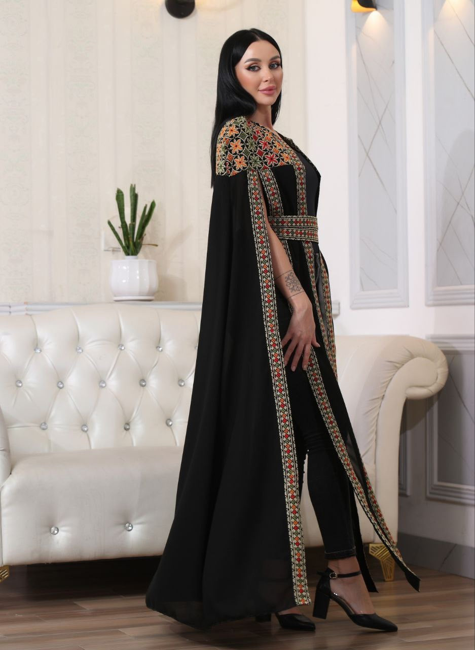 Multi-Color Embroidered Star Bisht – Elegant and Stylish Wardrobe Essential