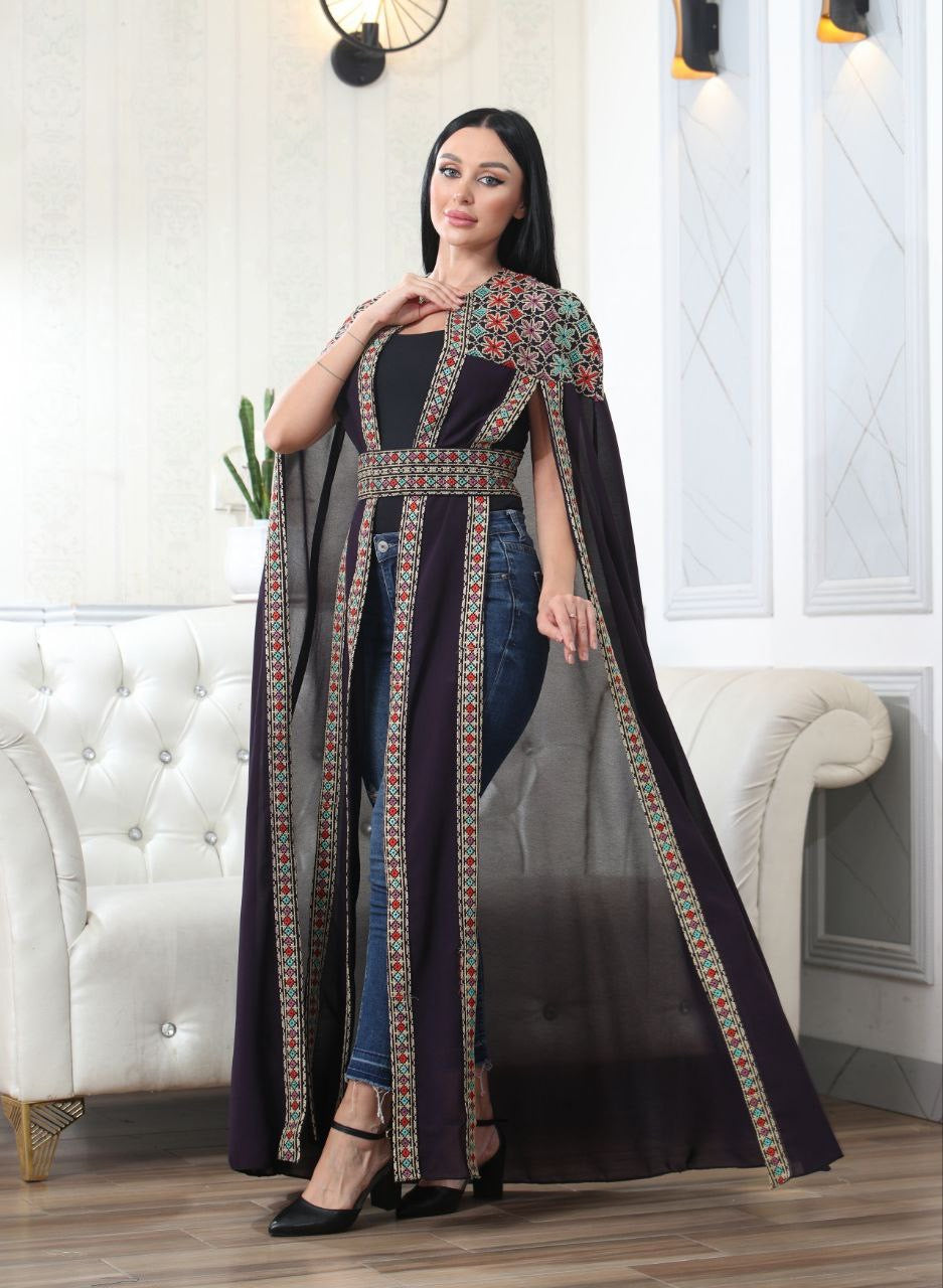 Multi-Color Embroidered Star Bisht – Elegant and Stylish Wardrobe Essential