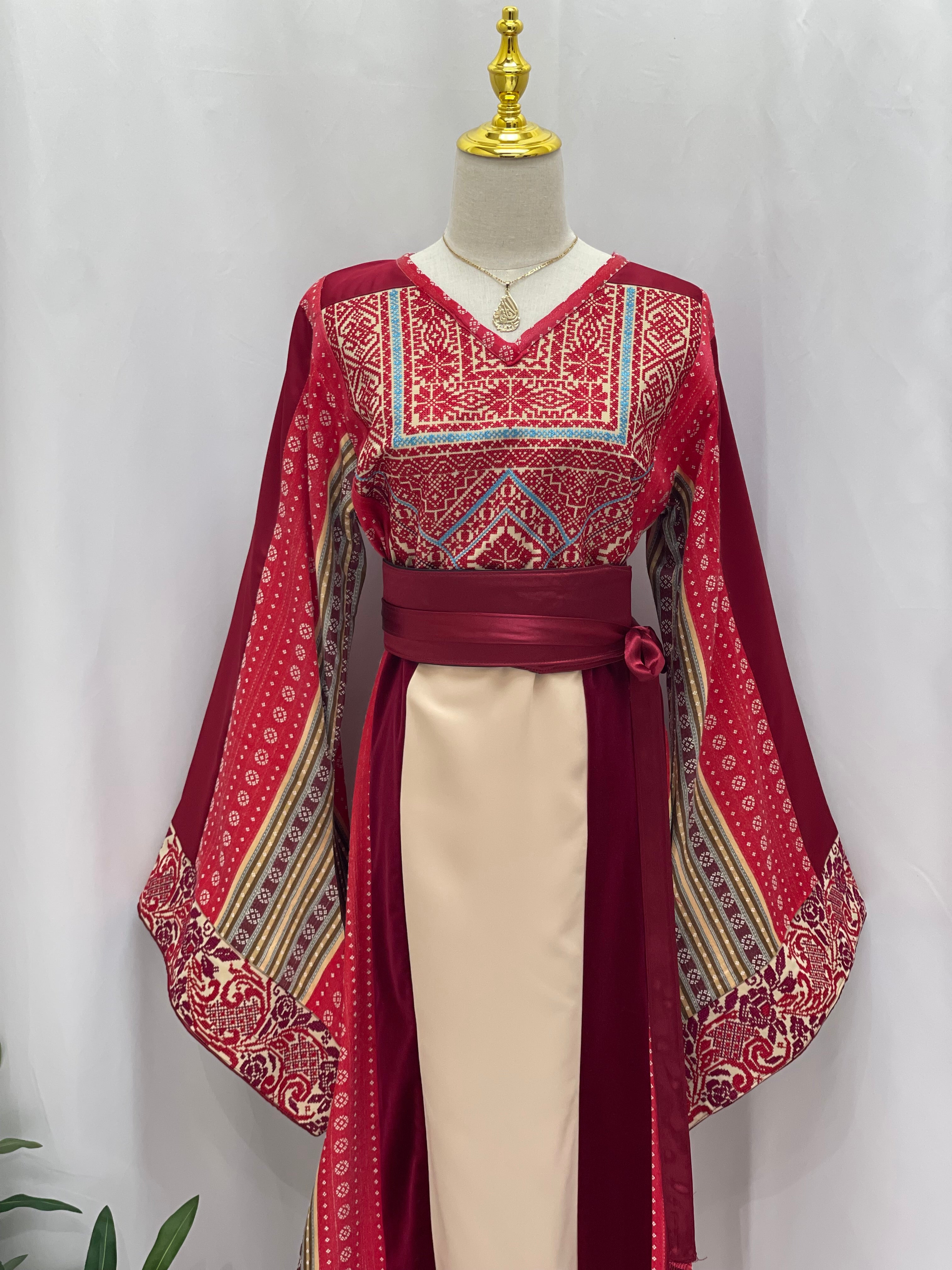 Luxurious Thoub with Saya, Velvet, Safa, and Satin Fabrics