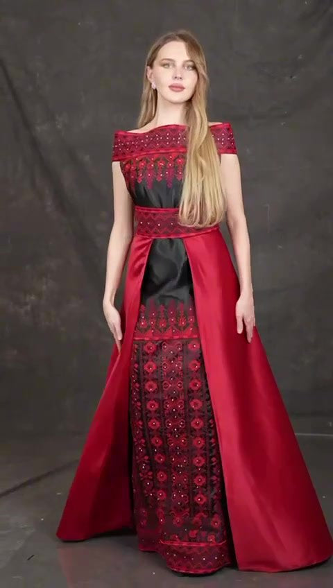 Exquisite Elegance: Embroidered Dress With Skirt