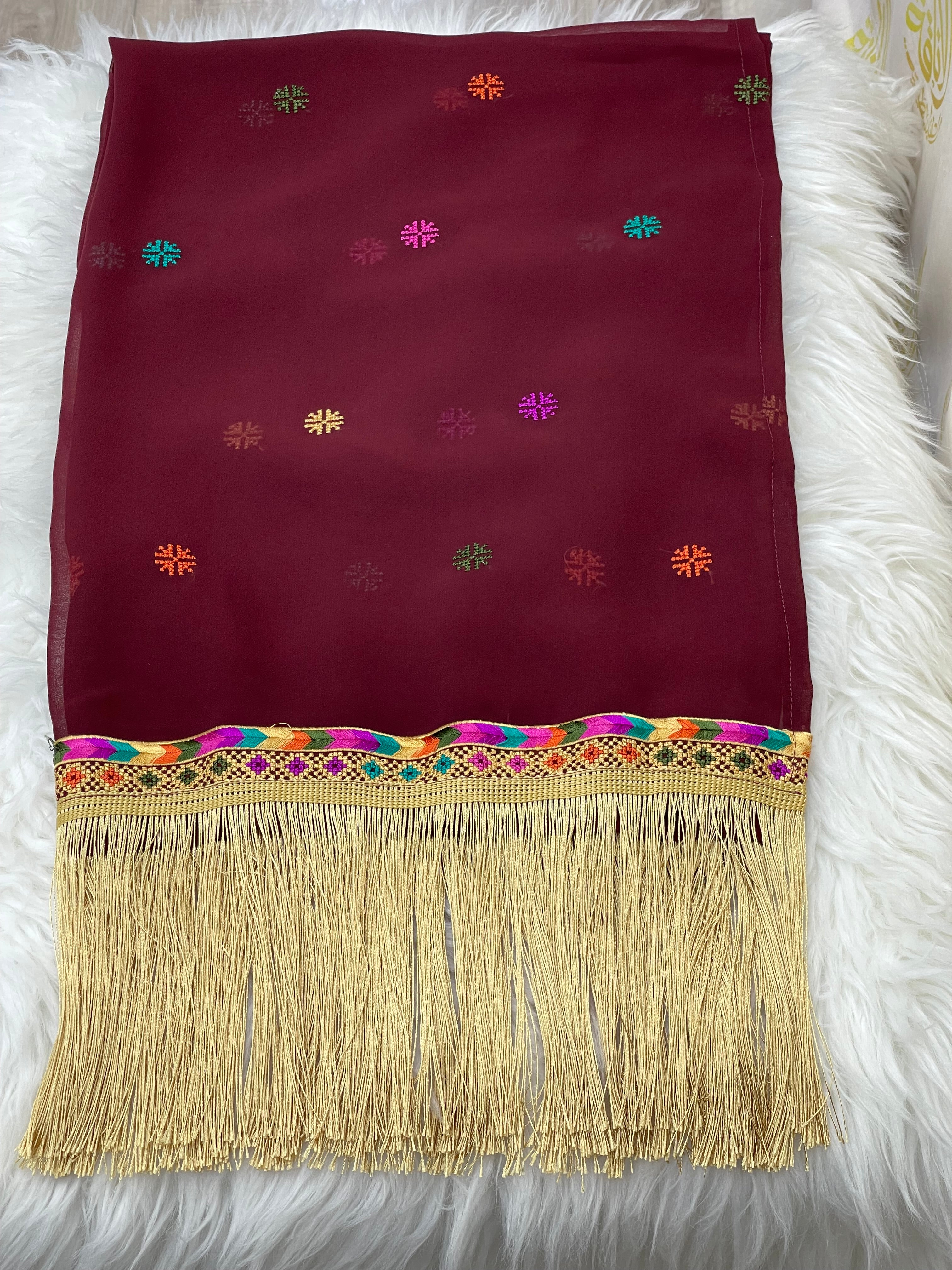 Embroidery Khirka -(Shwal) With Tassel