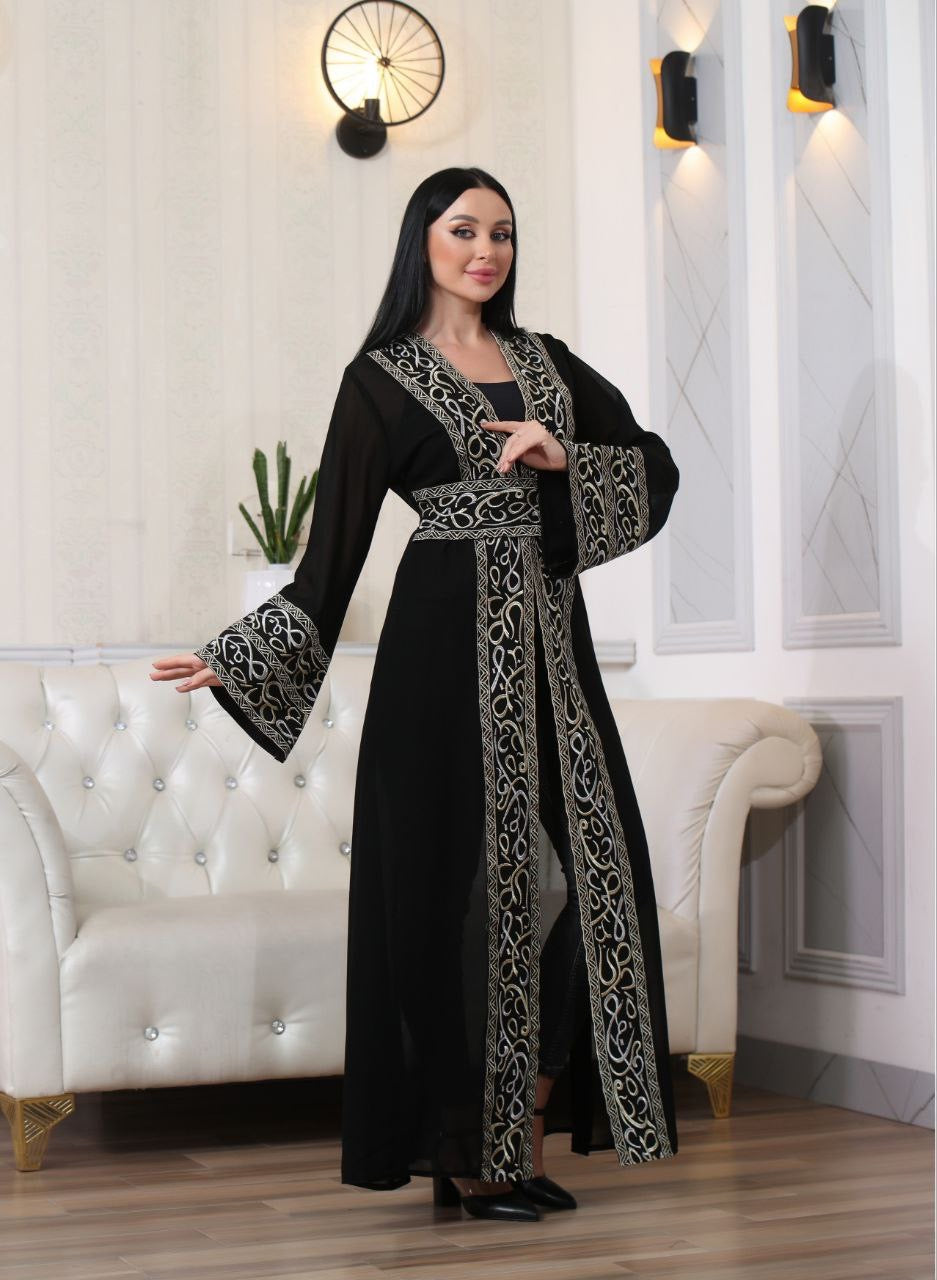 Arabic Letter Embroidered Cardigan: Cultural Elegance and Comfort