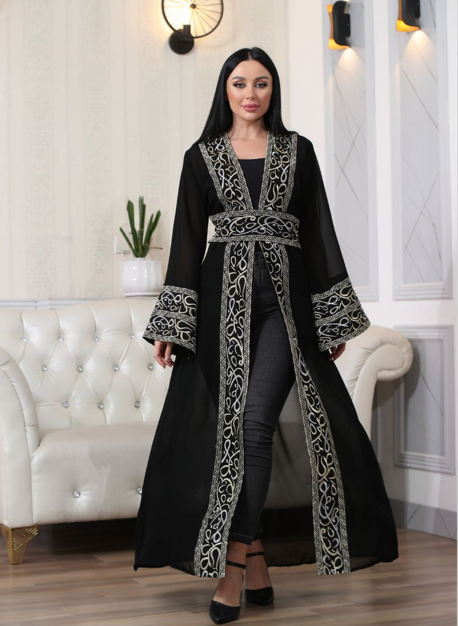 Arabic Letter Embroidered Cardigan: Cultural Elegance and Comfort