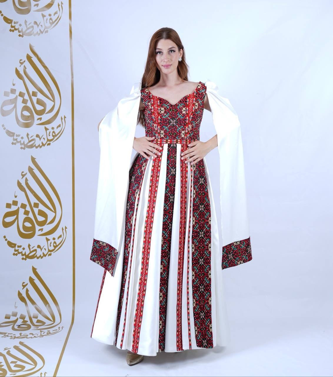 Intricate Tatreez Embroidery Ball Gown: Elegance and Cultural Heritage