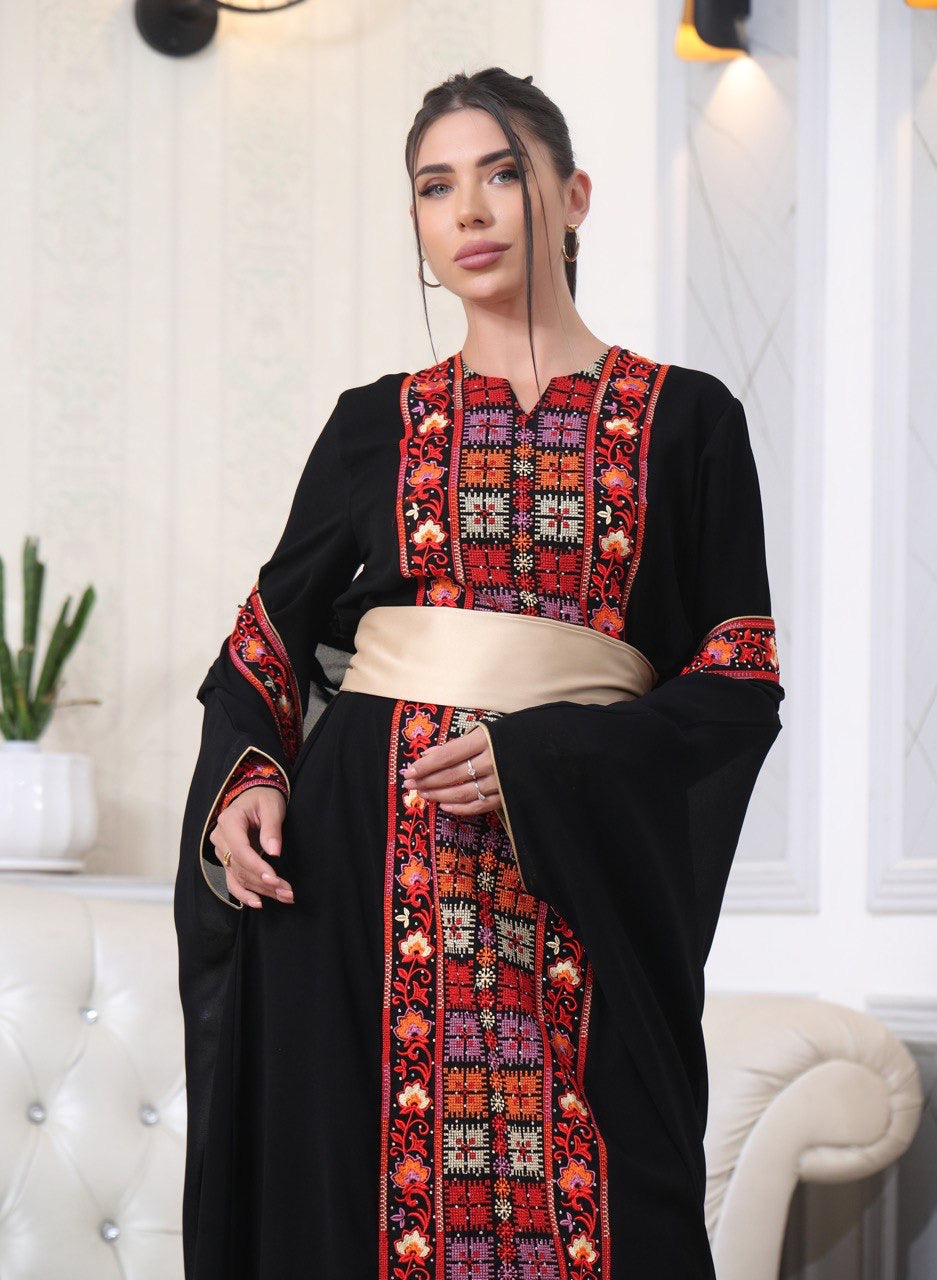 Embroidered Arabic Letters Cardigan: Elegance with Cultural Flair