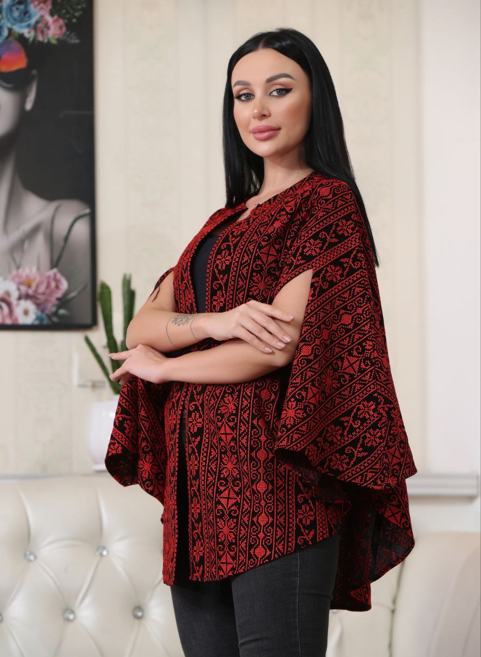 Elegant Heritage Embroidered Cape - Timeless Style & Comfort