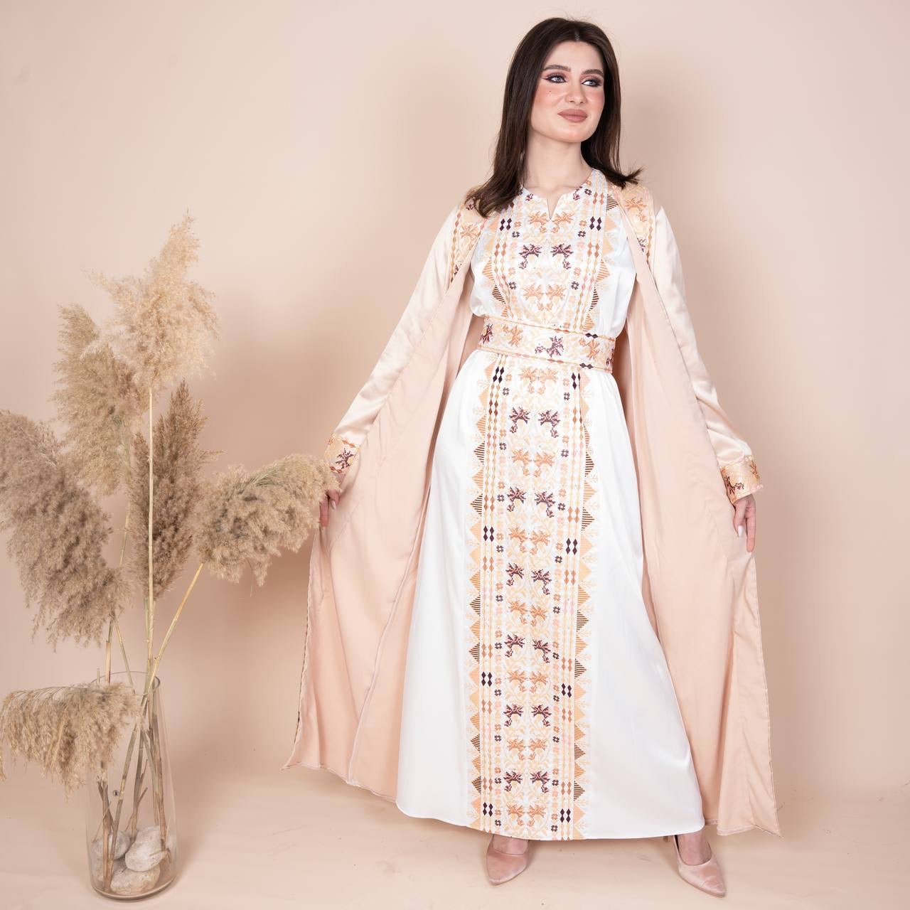 Embroidery Satin Kaftan