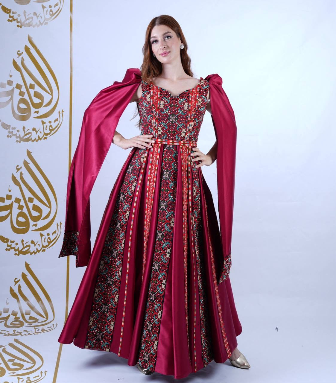 Intricate Tatreez Embroidery Ball Gown: Elegance and Cultural Heritage