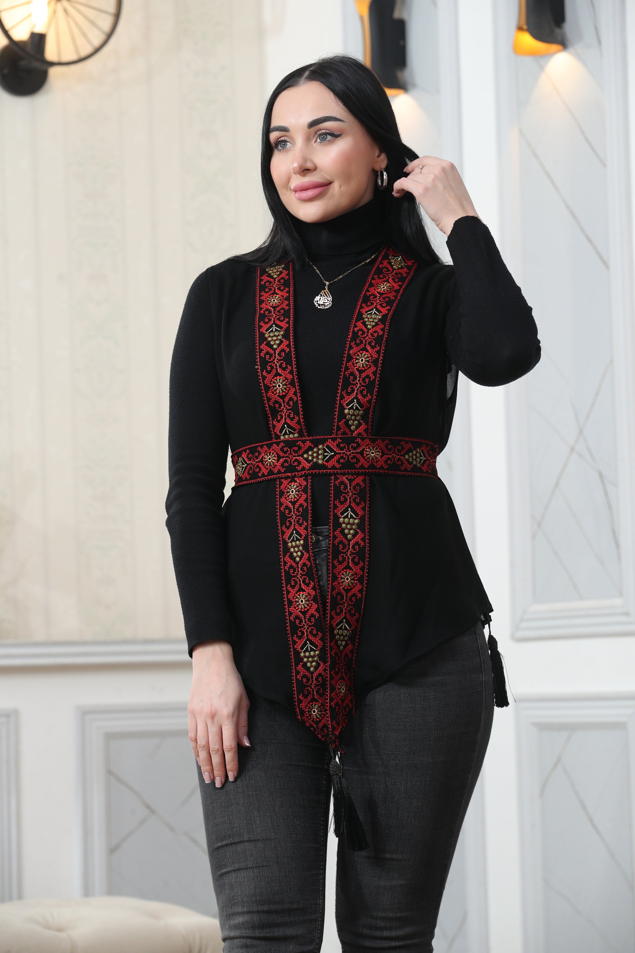 Chiffon Colorful Embroidered Vest - Vibrant & Stylish Layer