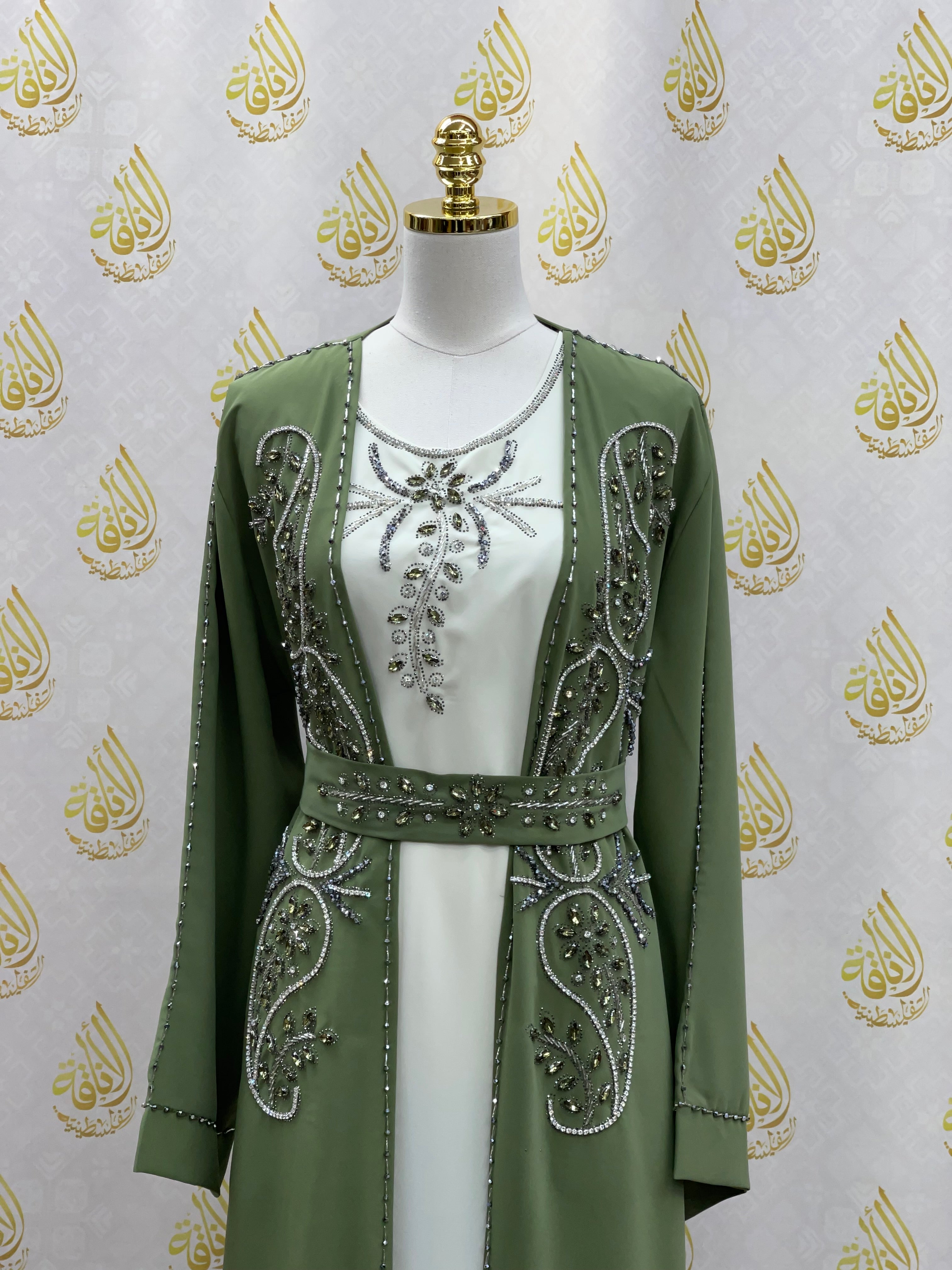 Rhinestone Moroccan Style Abaya: Traditional Elegance with Modern Flair