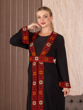 Embroidery Black-Red Cardigan: Timeless Elegance and Versatility