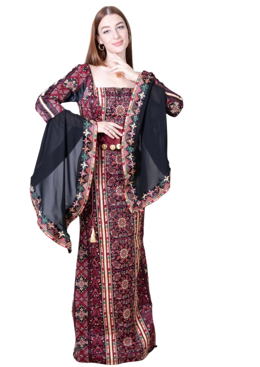 Embroidered High Quality Henna Dress: Traditional Elegance Meets Modern Style