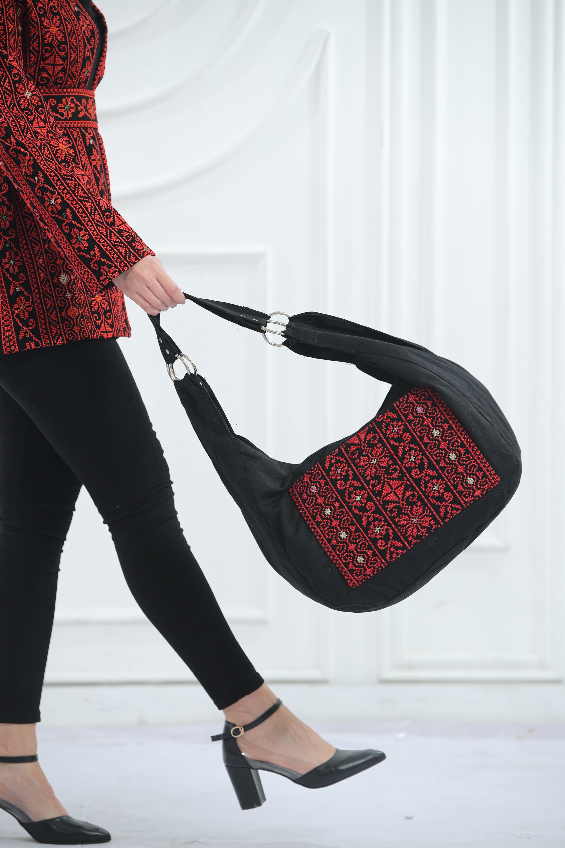 High-Quality Tatreez Design Tote Bag: Spacious and Stylish Shoulder Bag Representing Palestine