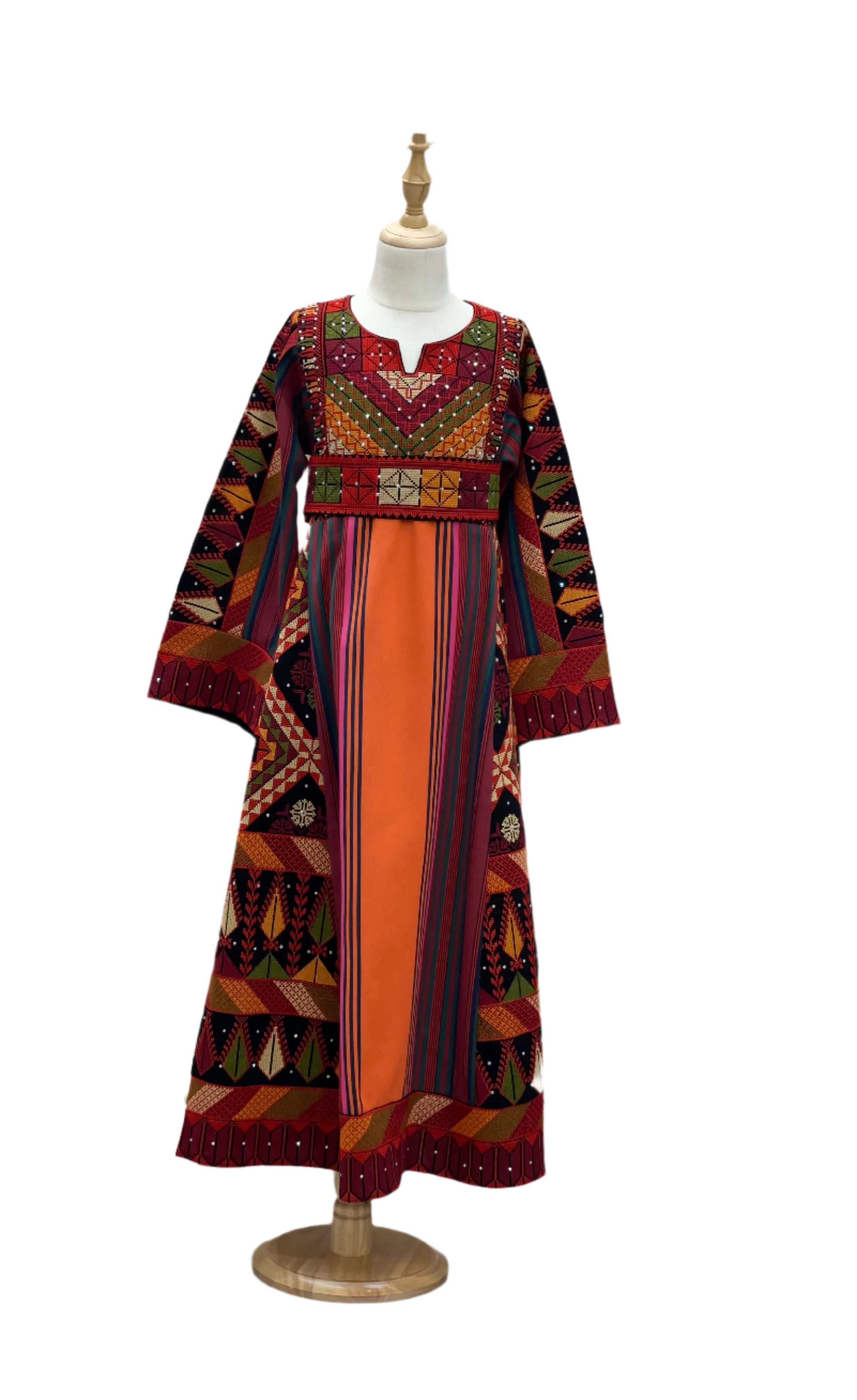 Elegant Embroidered Cypress Majdalwi Thoub - Mom & Daughter Matching Set