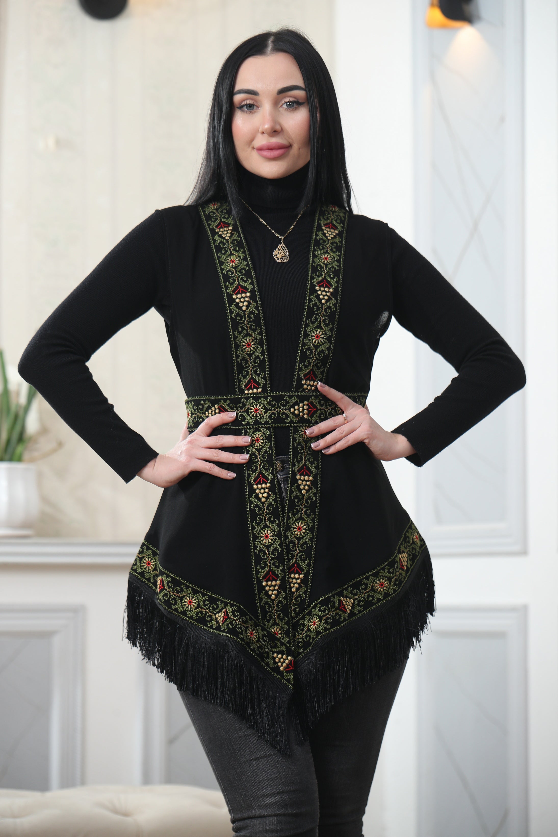 Embroidered Chiffon Vest