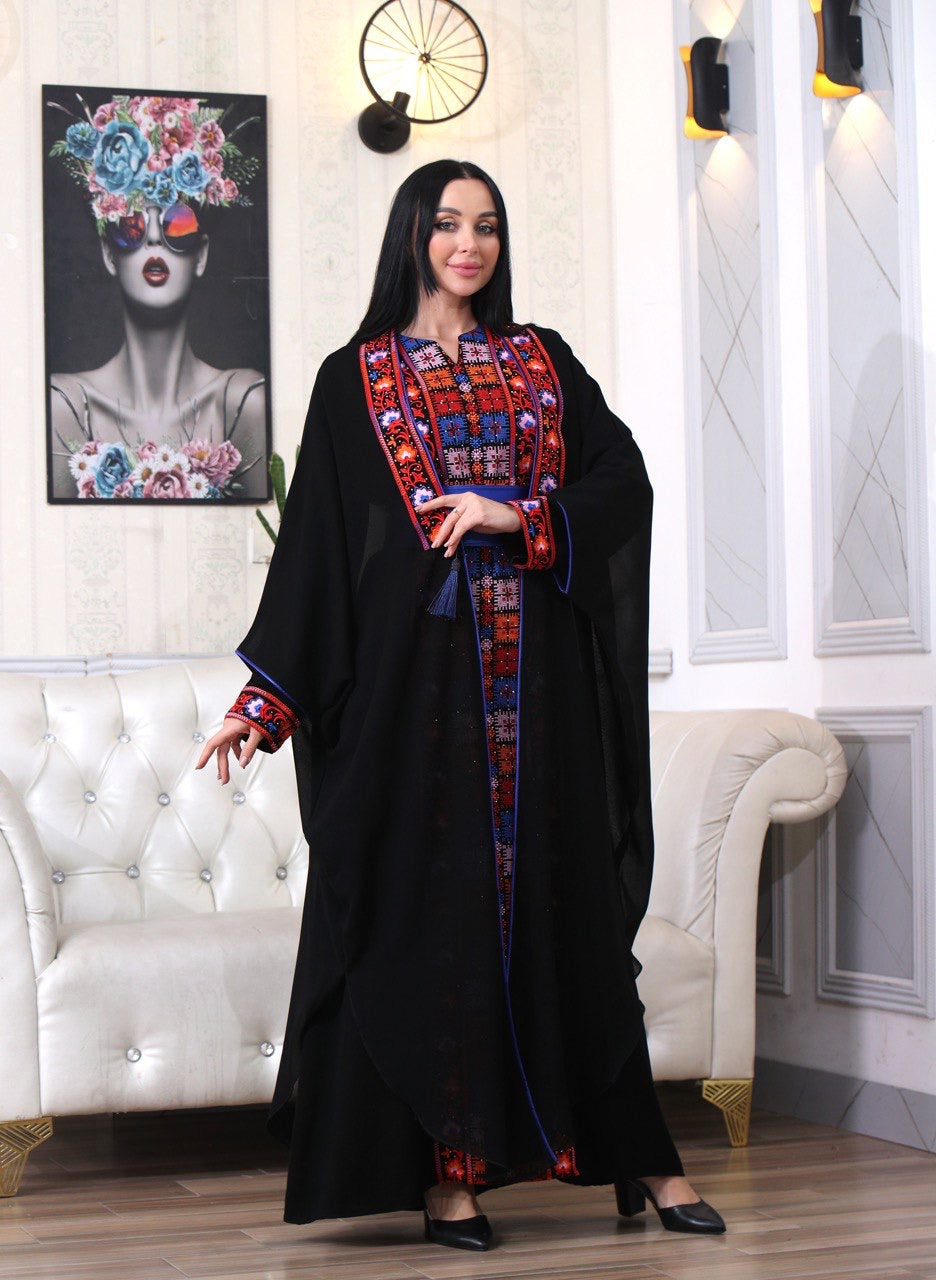 Embroidered Arabic Letters Cardigan: Elegance with Cultural Flair