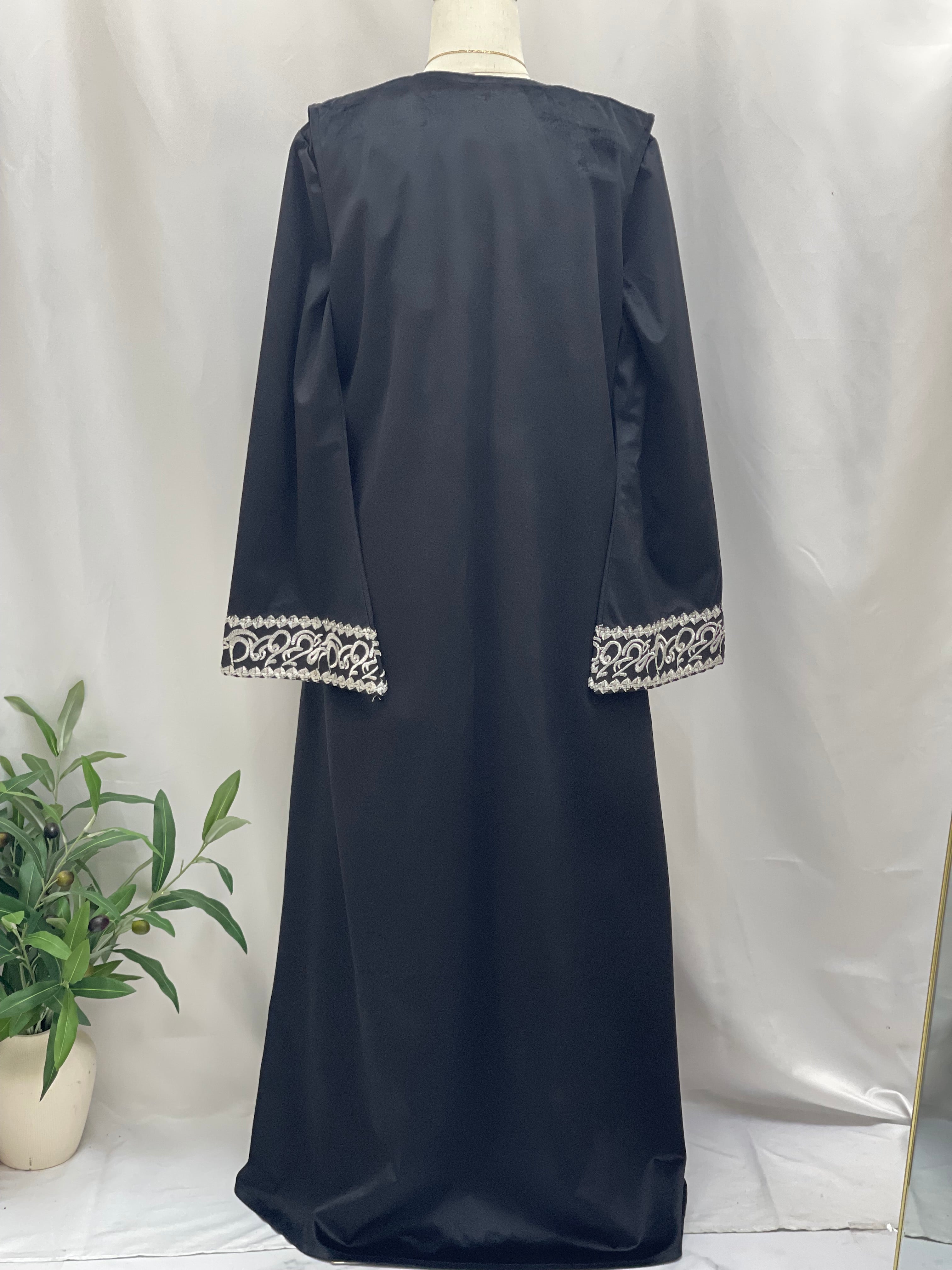 Velvet 3pcs Set Arabic Litters Abaya