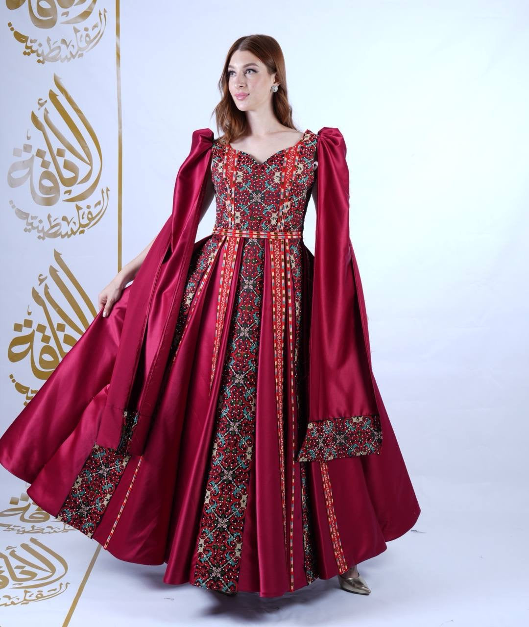 Intricate Tatreez Embroidery Ball Gown: Elegance and Cultural Heritage