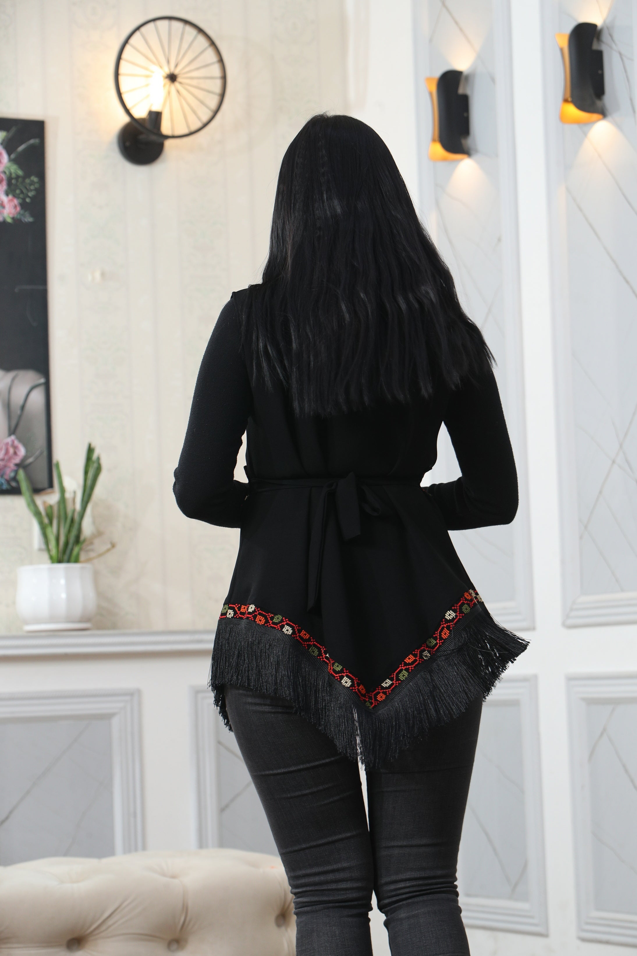 Embroidered Chiffon Vest