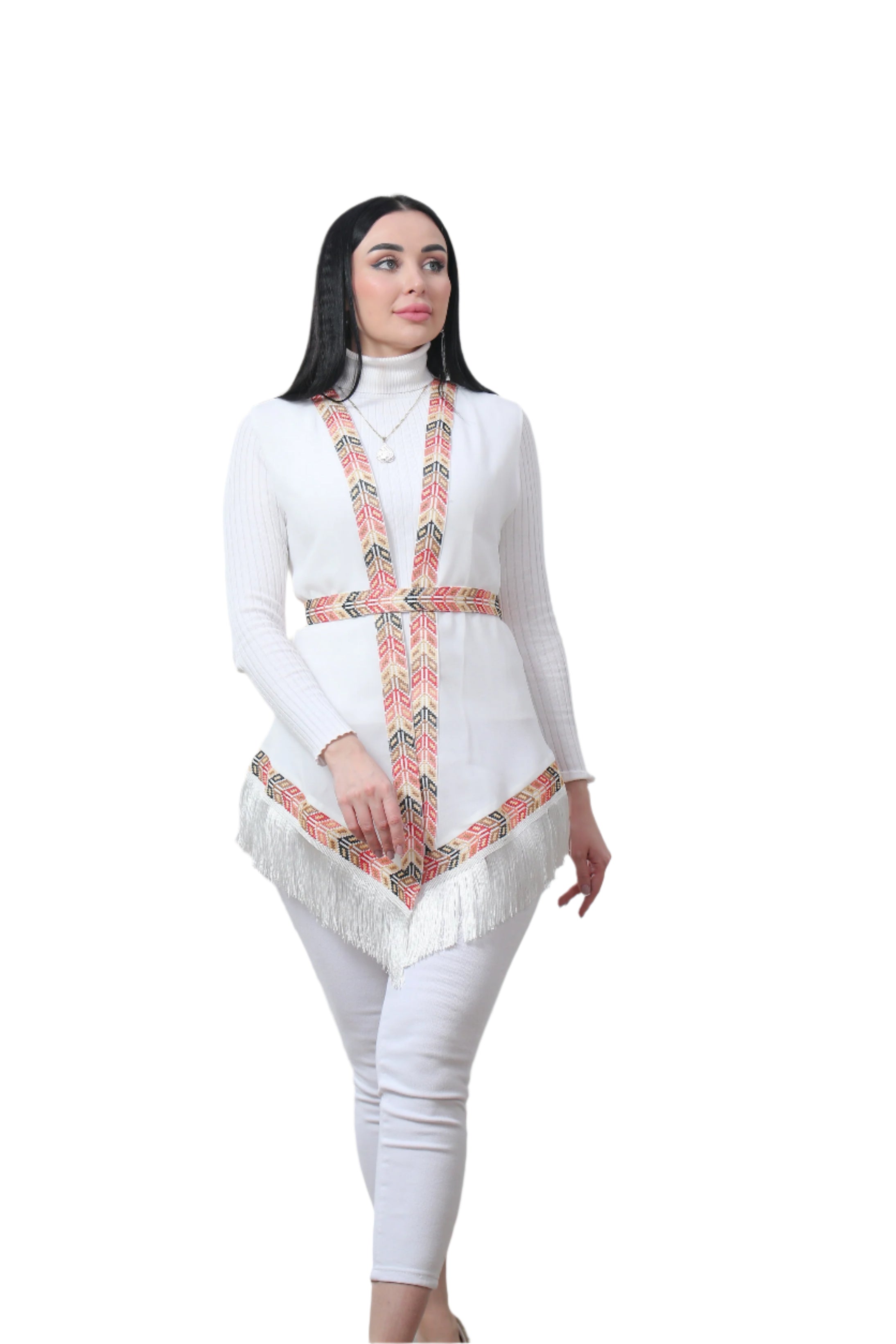 White Embroidered Chiffon Vest