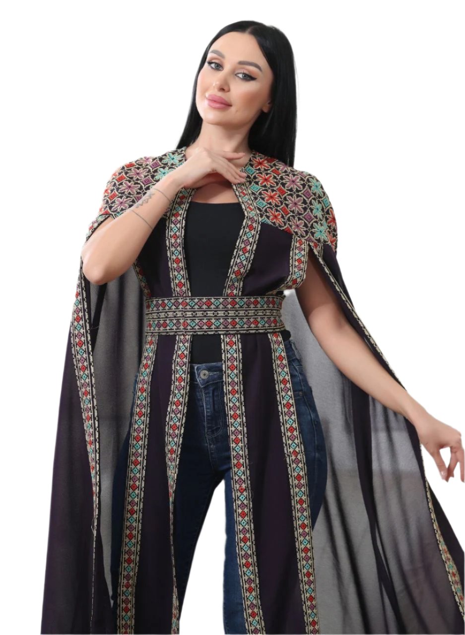 Multi-Color Embroidered Star Bisht – Elegant and Stylish Wardrobe Essential