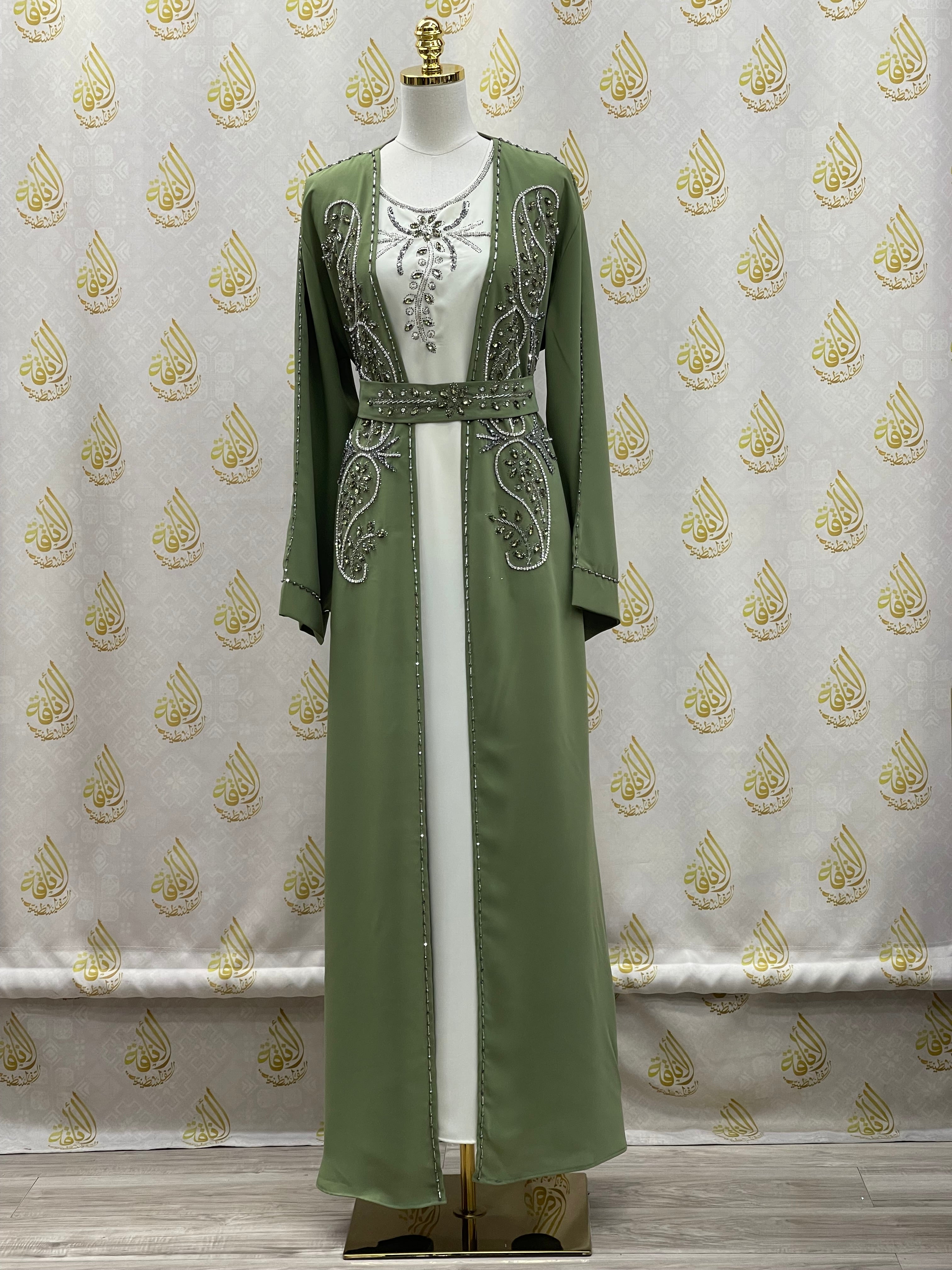 Rhinestone Moroccan Style Abaya: Traditional Elegance with Modern Flair