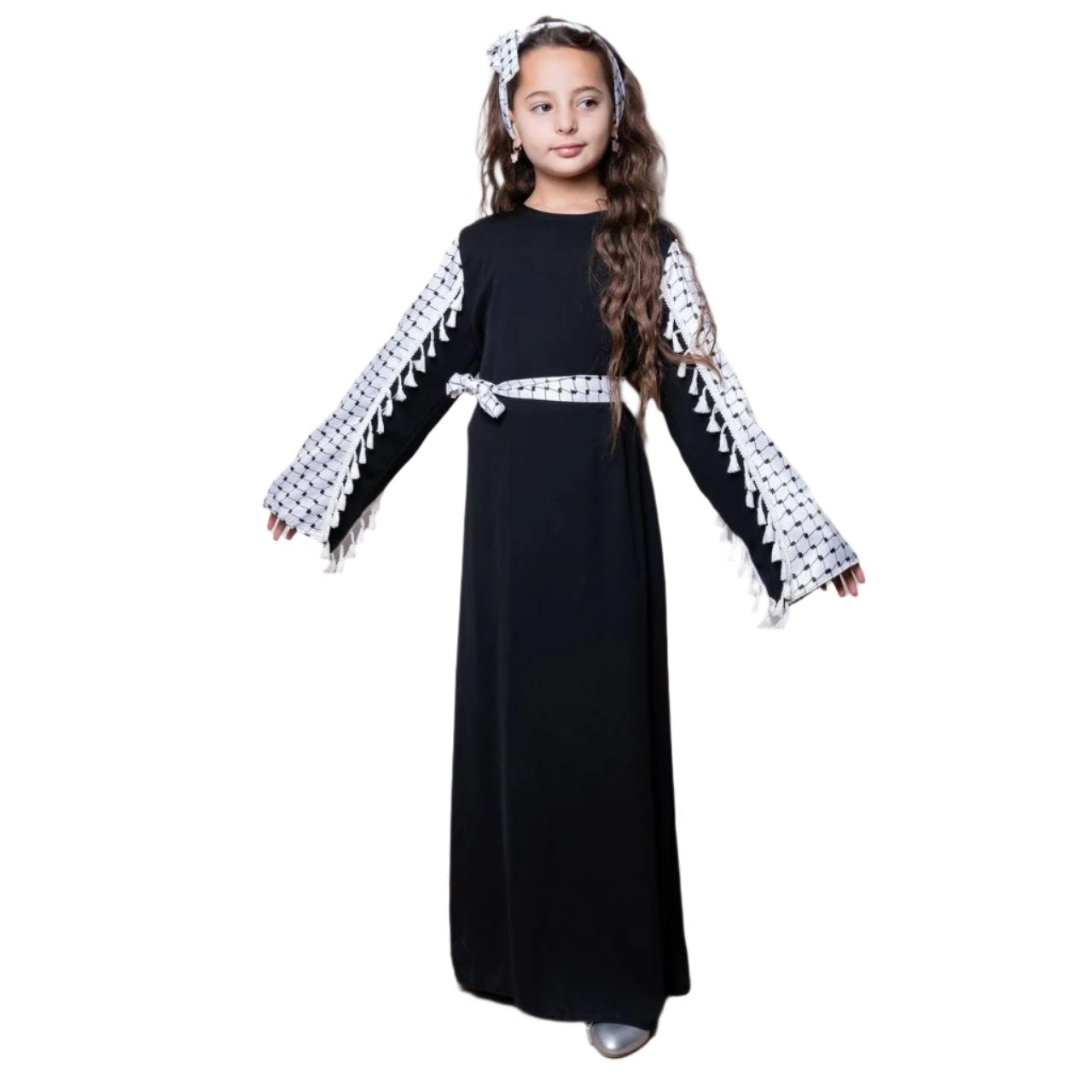 Elegant Kuffiyeh Girls Dress – Traditional Palestinian Charm