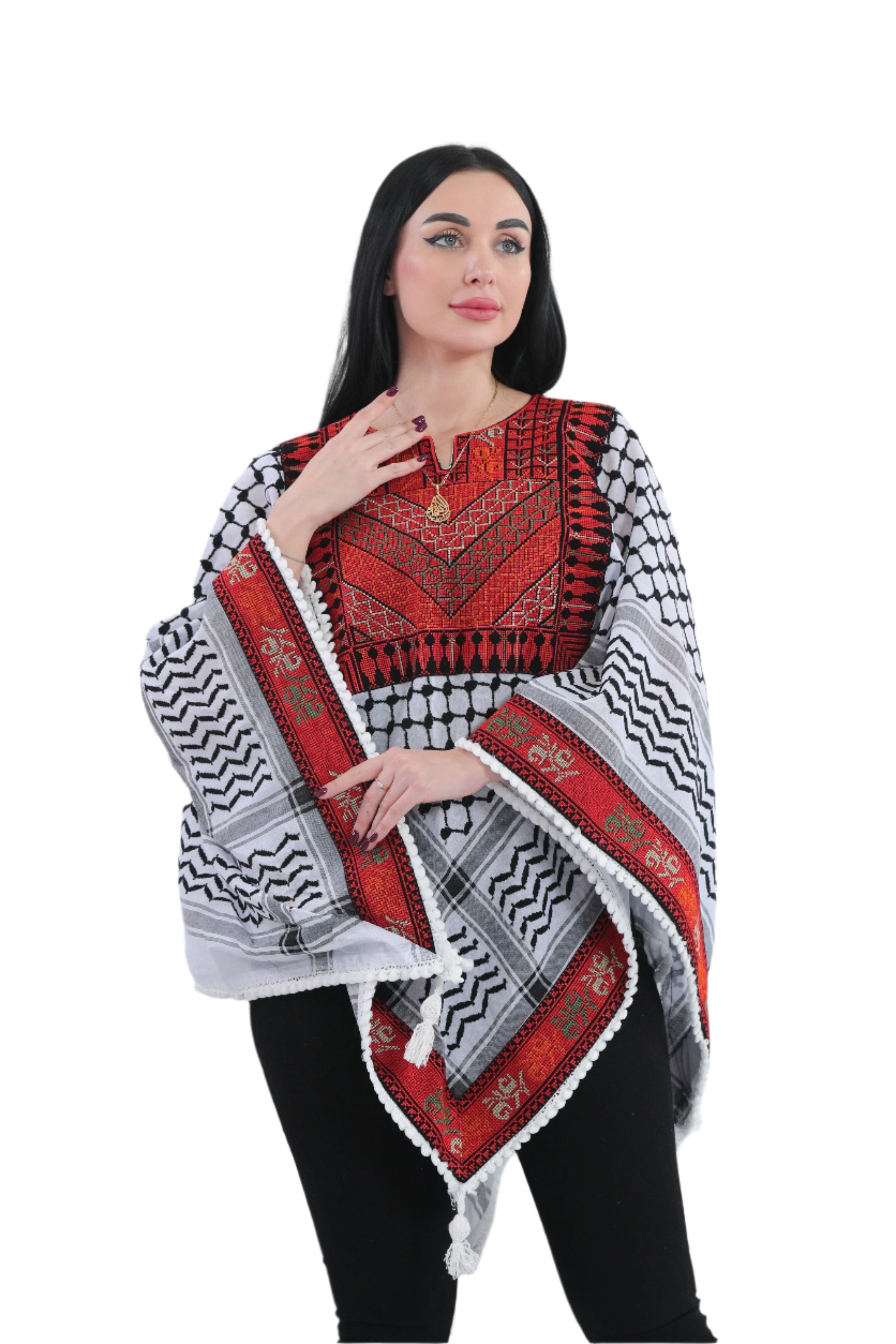 Tatreez Original Kuffiyeh Top - Women's Cultural Embroidered Fashion