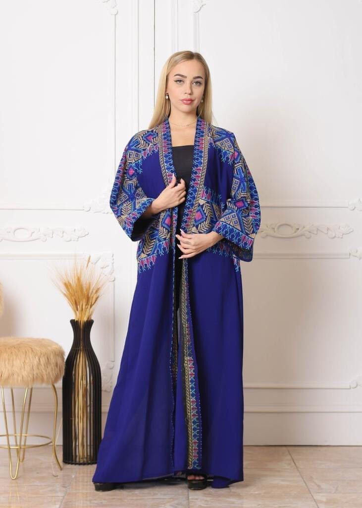 Royal Blue Embroidered Bisht