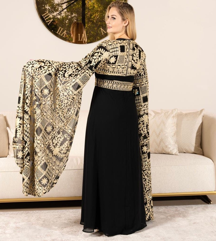 Elegant Kaftan Long Sleeve with strass