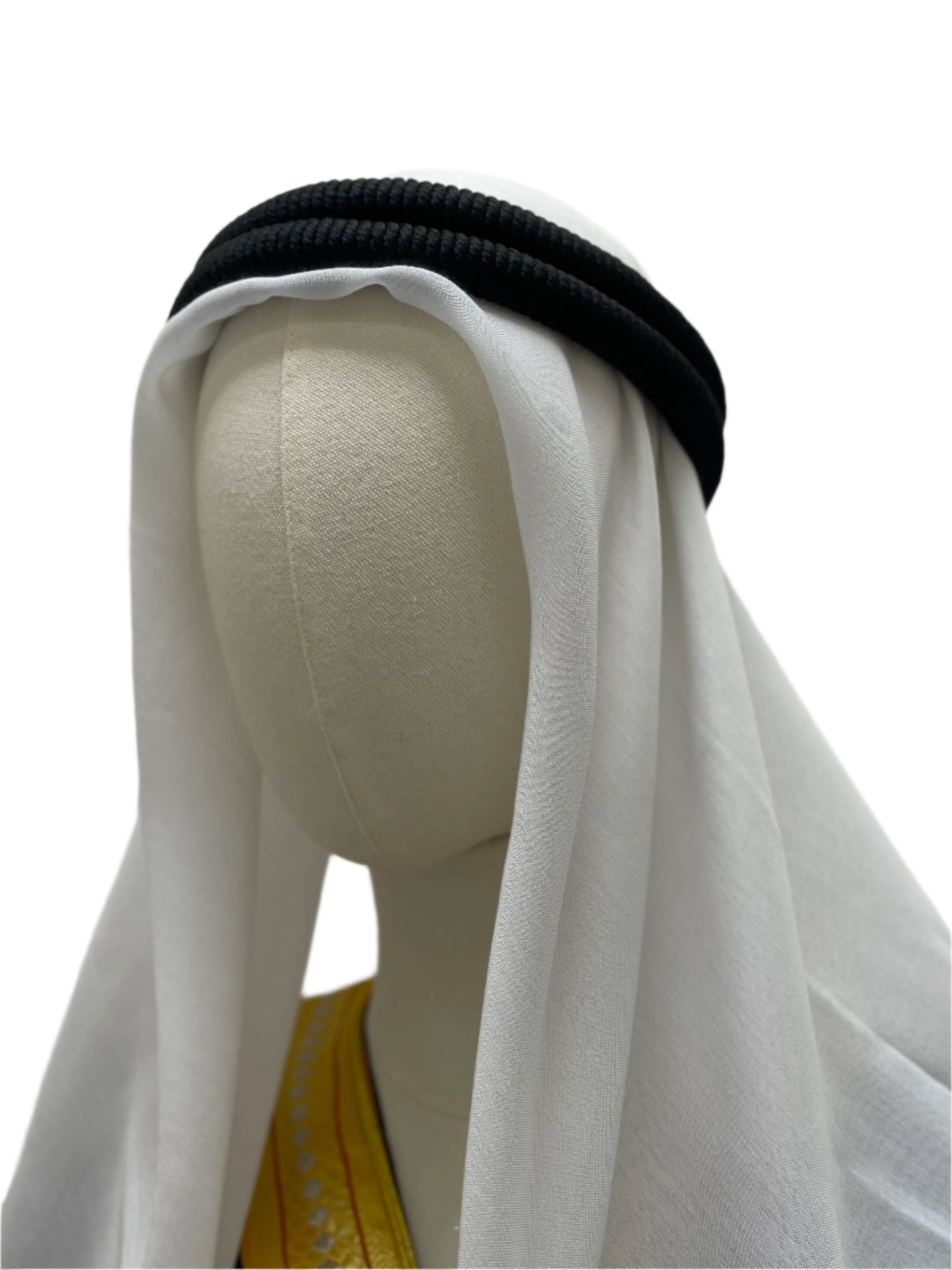 Classic White Scarf for Under Agal - Essential Accessory for Traditional Attire