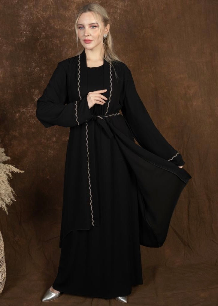 Abaya Dress with Cardigan