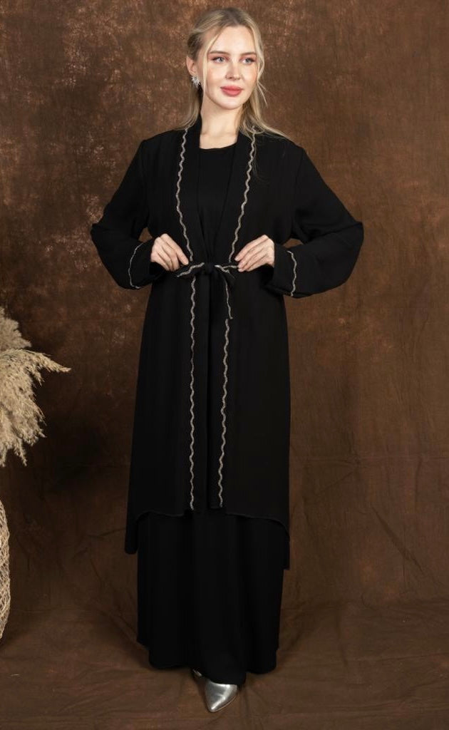 Abaya Dress with Cardigan