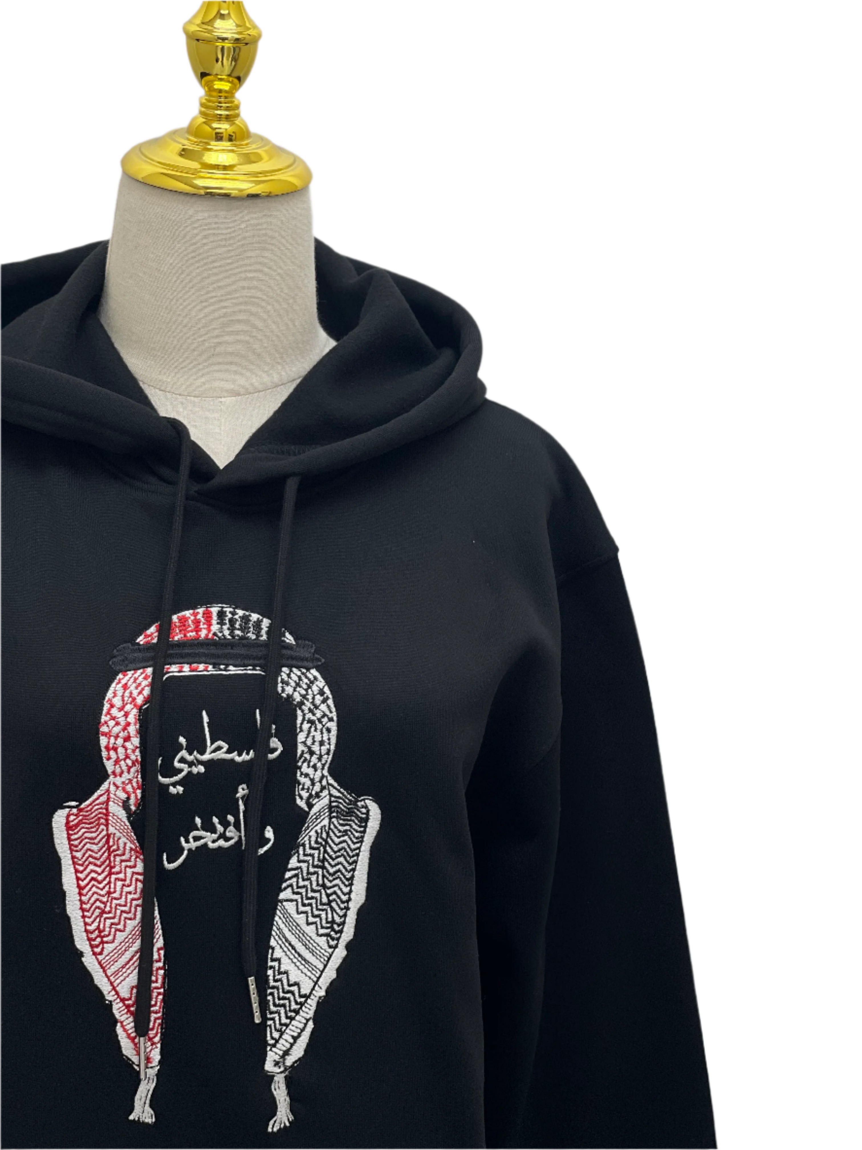 "Palestinian and Proud" Full Shmagh Black Hoodie