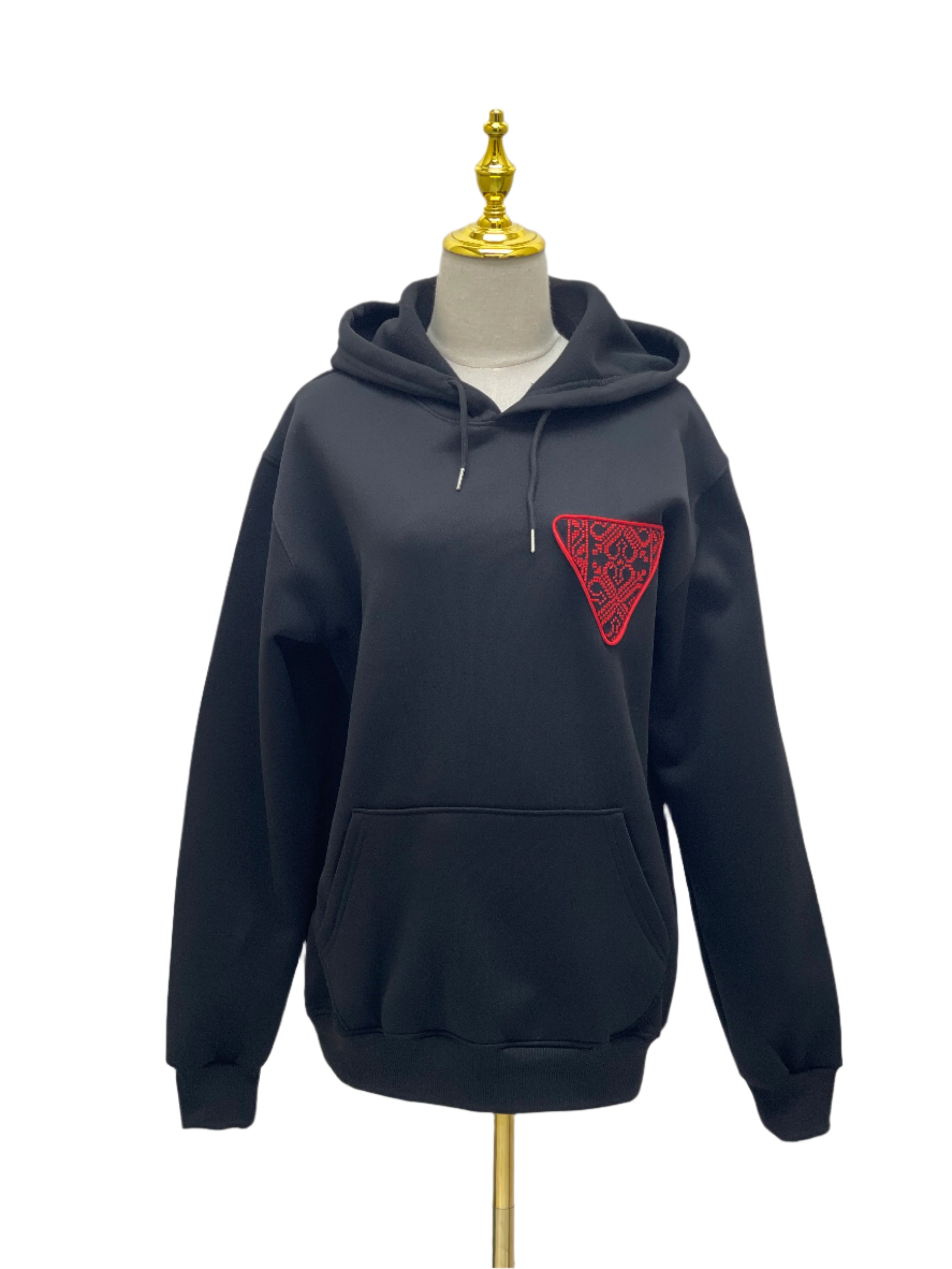 Black Hoodie with Triangle Tatreez Embroidery: A Blend of Tradition and Modern Style